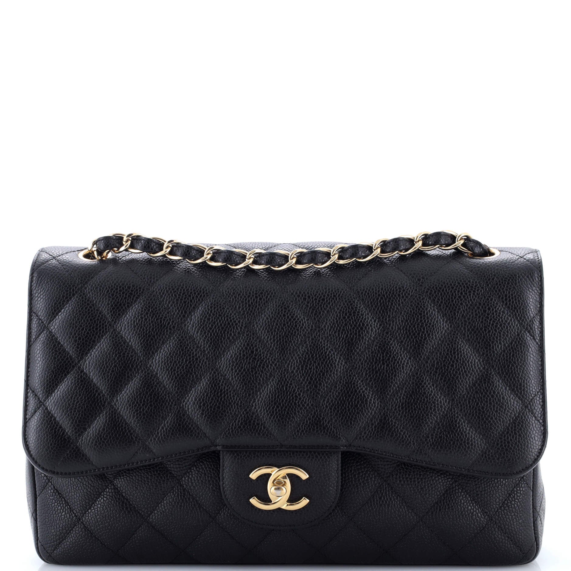 Classic Double Flap Bag Quilted Caviar Jumbo