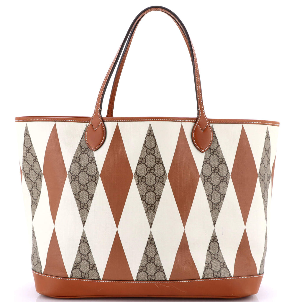 Shopping Tote Rhombus GG Coated Canvas with Leather Large