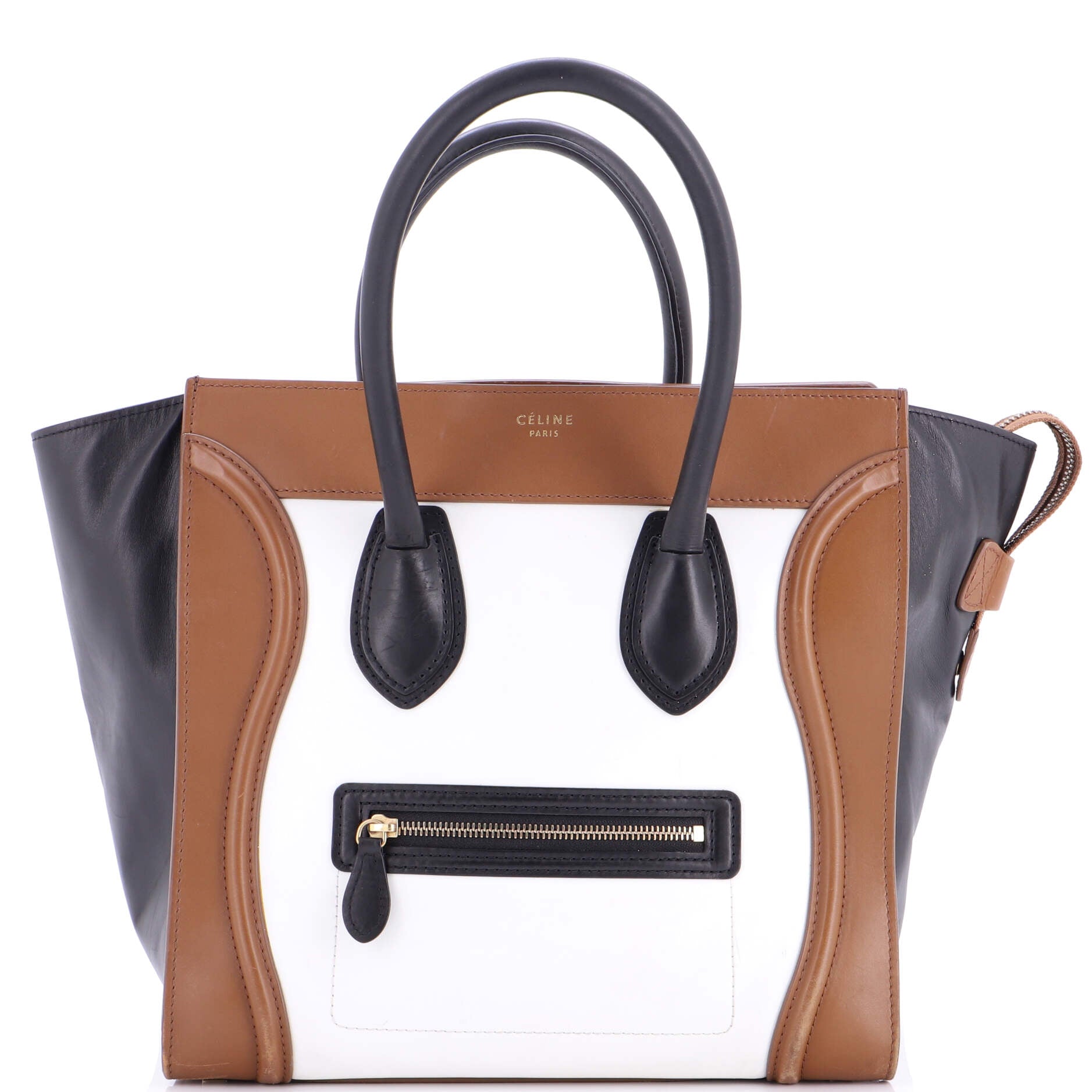 Tricolor Luggage Bag Leather Mini