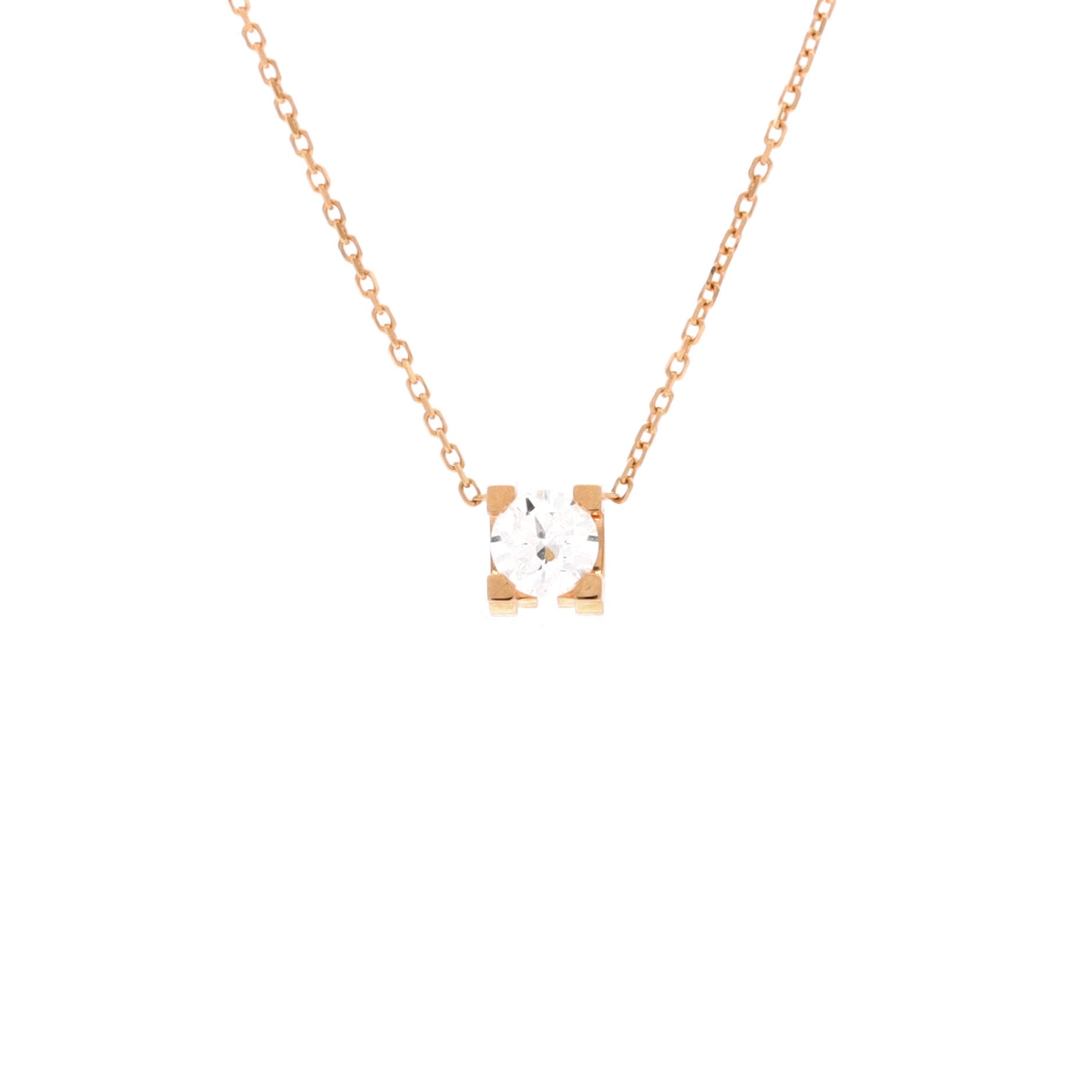 C de Cartier Necklace 18K Rose Gold and Diamond 0.50-0.59CT