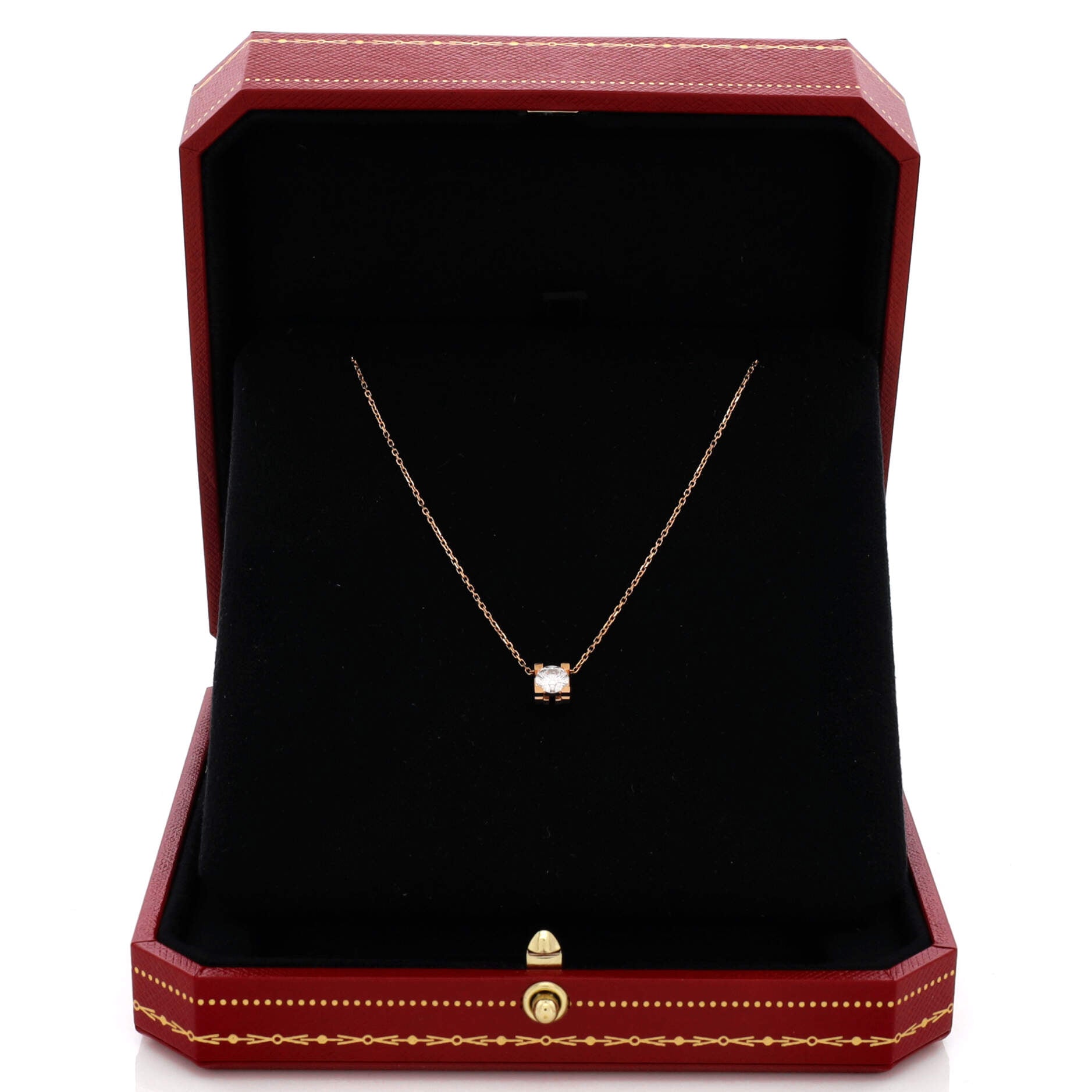 C de Cartier Necklace 18K Rose Gold and Diamond 0.50-0.59CT