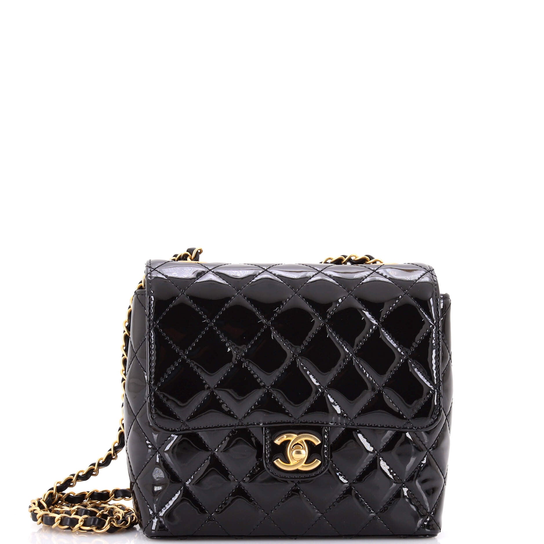 Very Square Flap Bag Quilted Patent Small