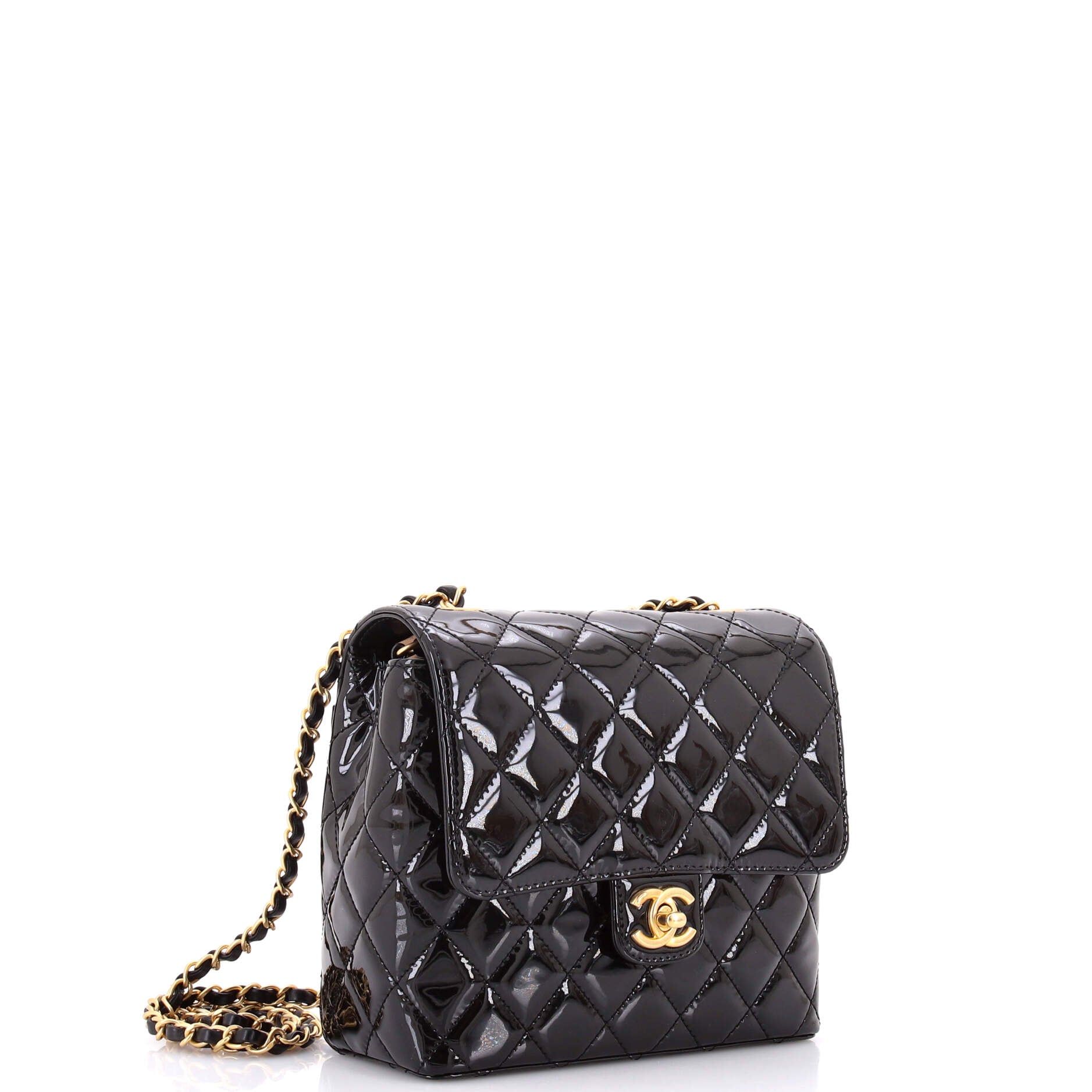 Very Square Flap Bag Quilted Patent Small