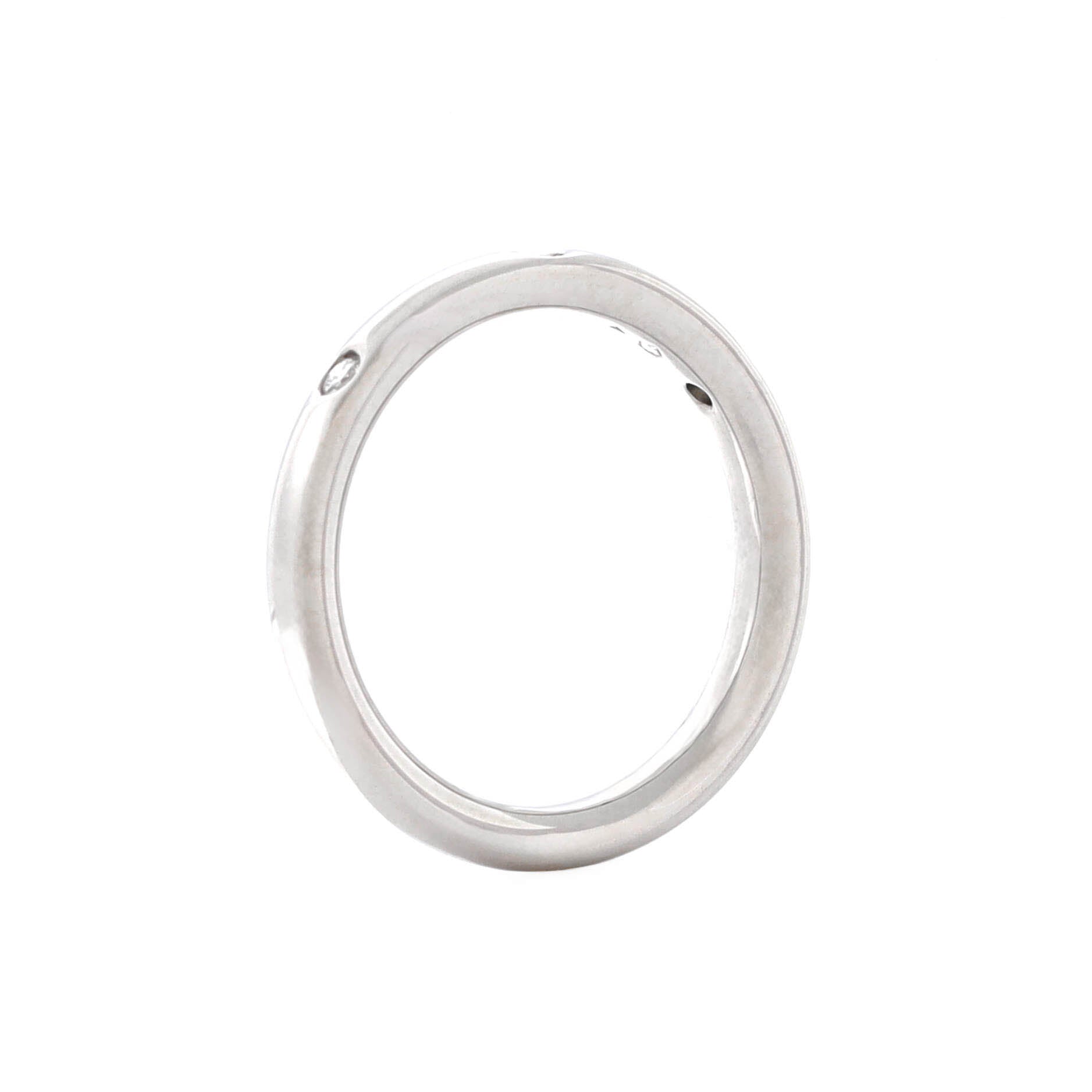 Tendrement Etoiles Wedding Band Ring Platinum with 3 Diamonds 2.5mm