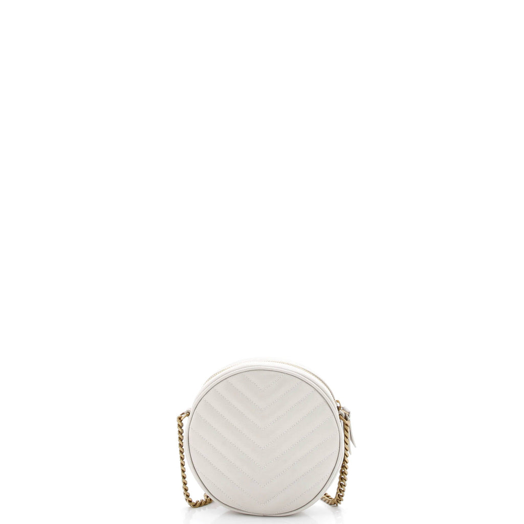 Vinyle Round Camera Bag Matelasse Chevron Leather