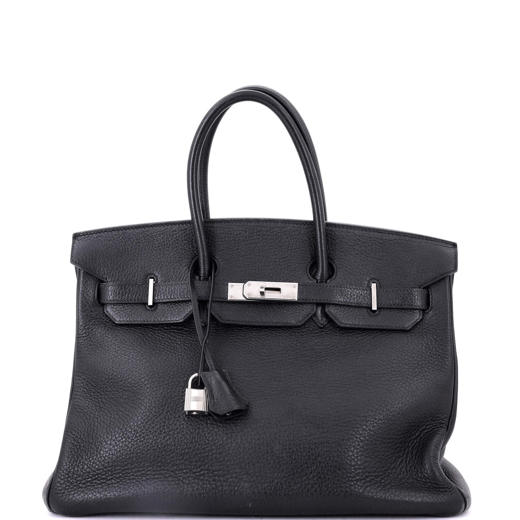 Birkin Handbag Noir Togo with Palladium Hardware 35