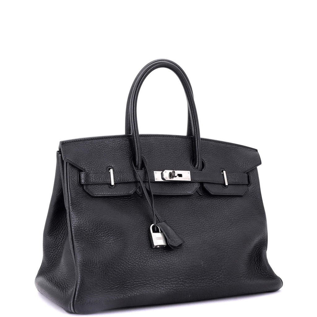 Birkin Handbag Noir Togo with Palladium Hardware 35