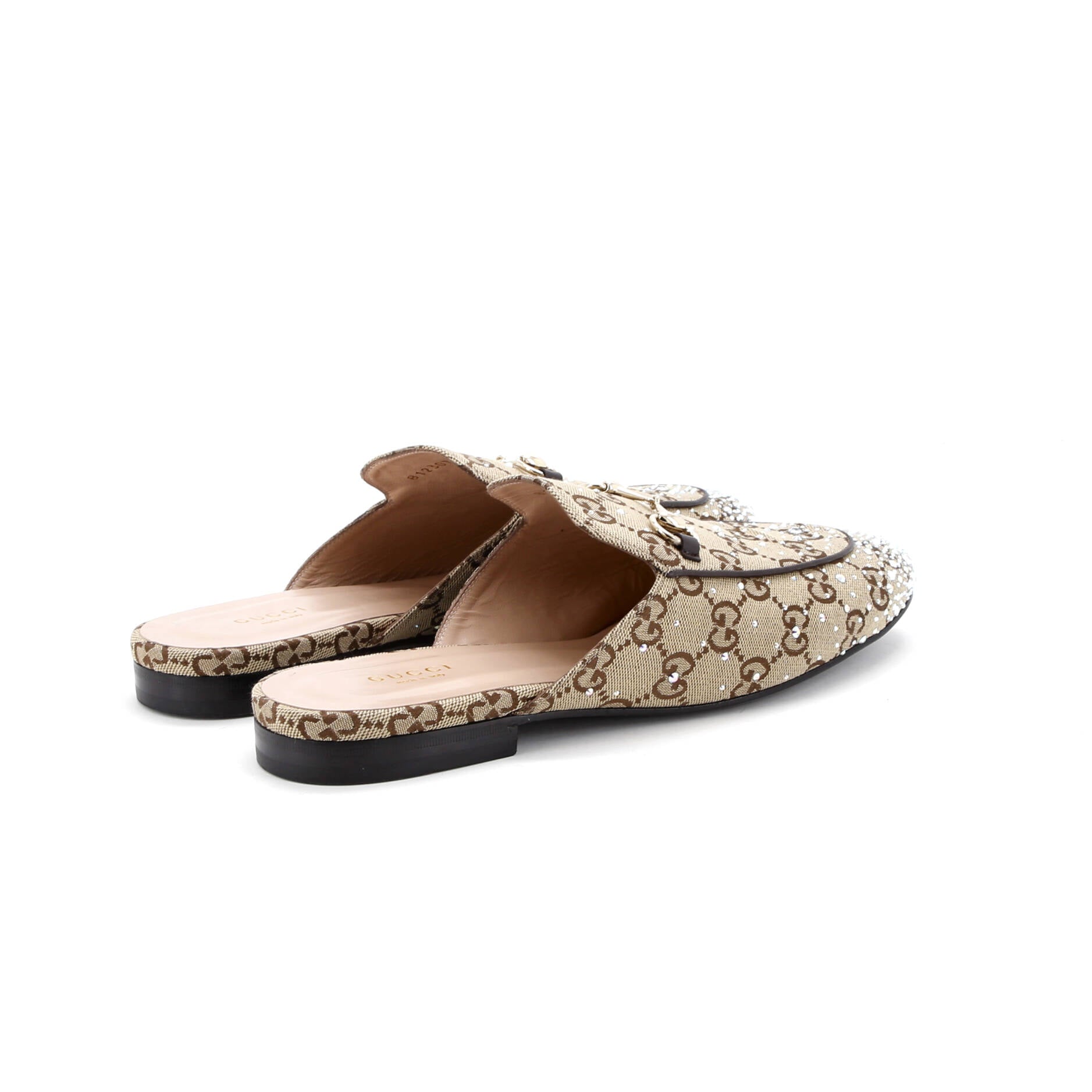 Women's Princetown Mules Crystal Embellished GG Canvas