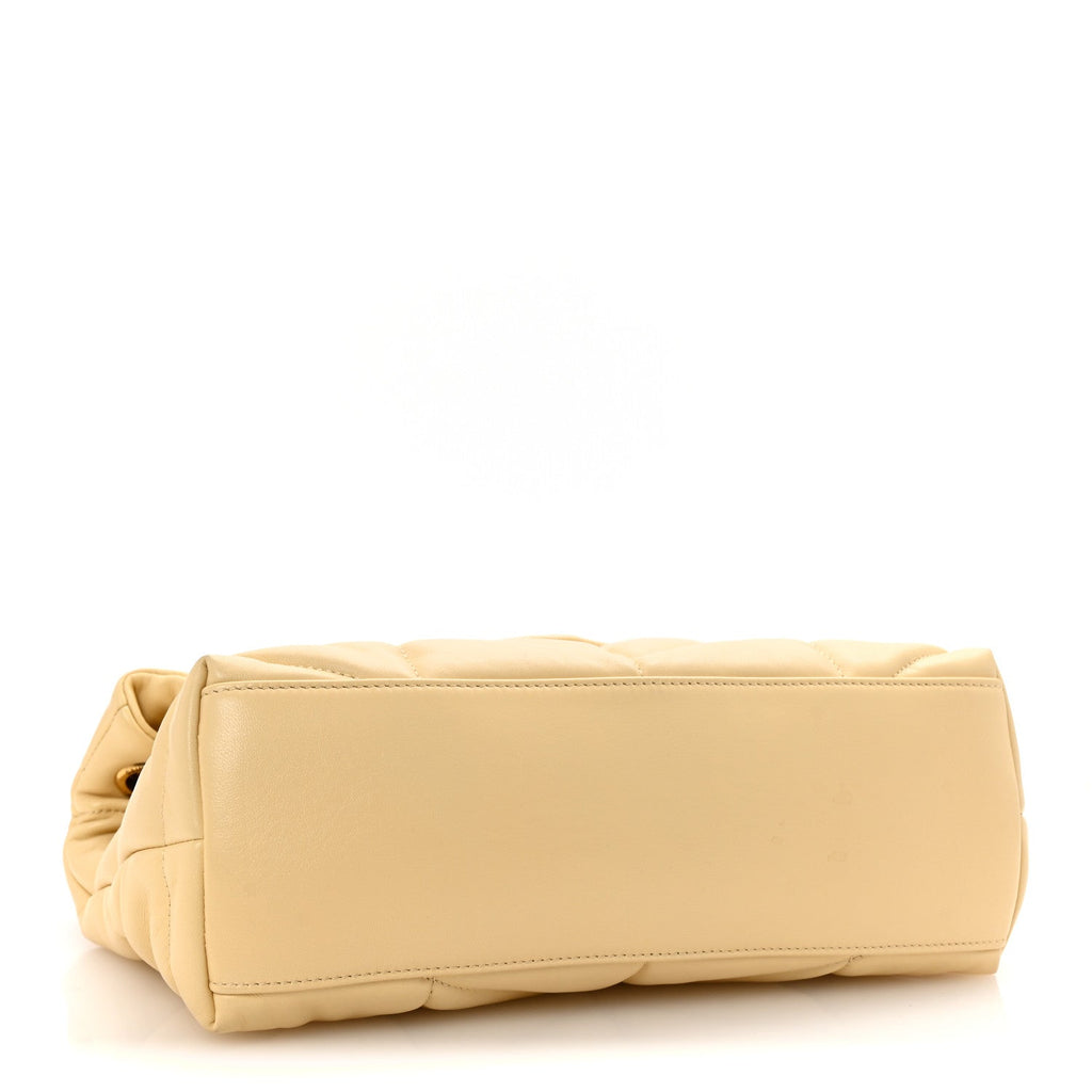 Lambskin Quilted Small Loulou Puffer Monogram Chain Satchel Jaune Pale