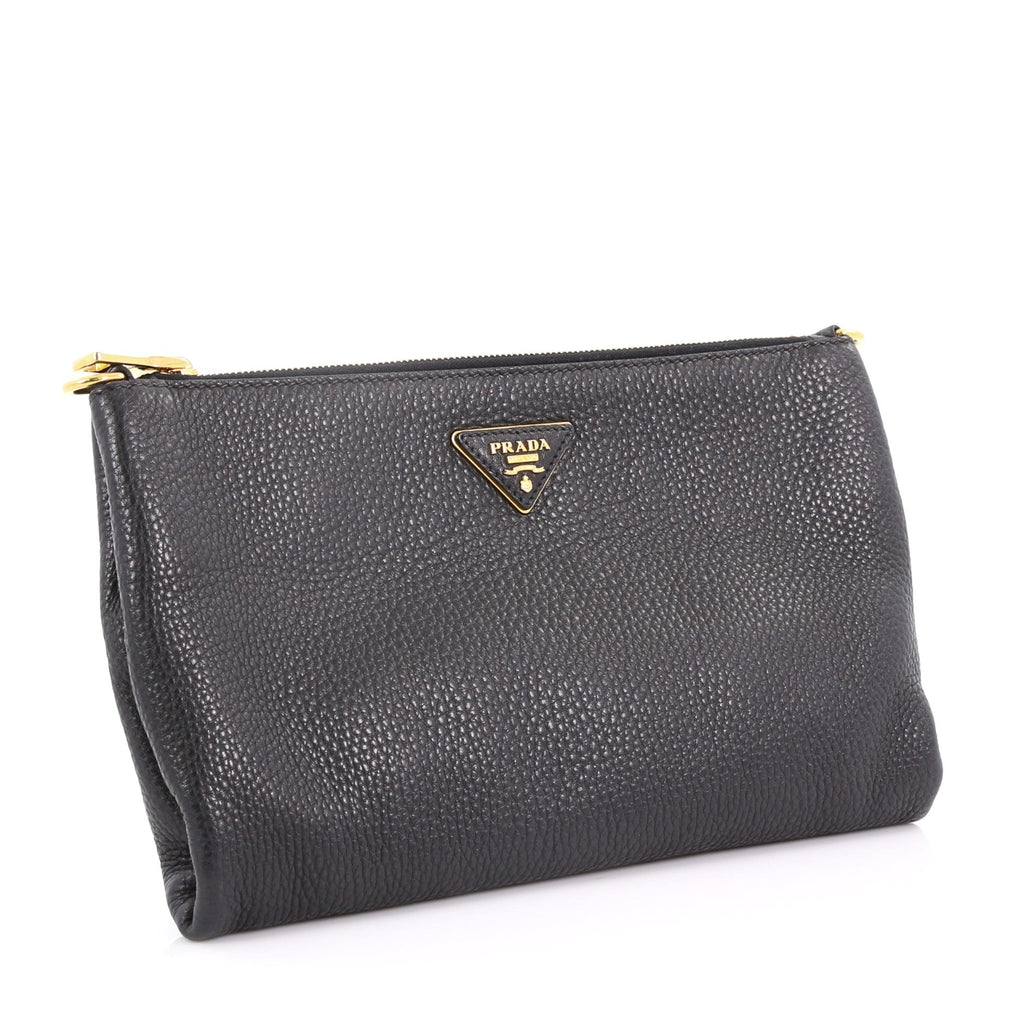 Flat Zip Crossbody Bag Vitello Daino Mini
