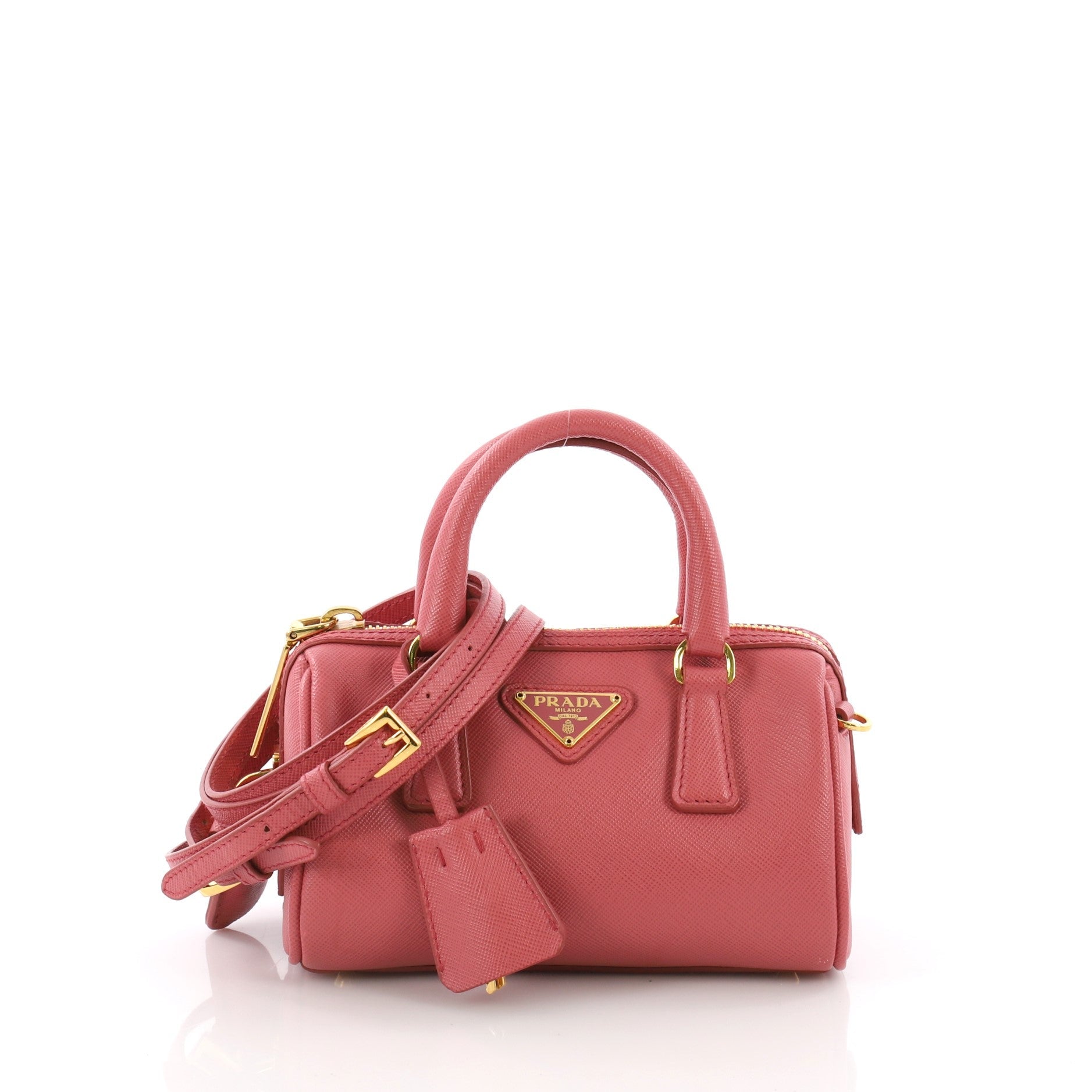 Lux Convertible Boston Bag Saffiano Leather Mini