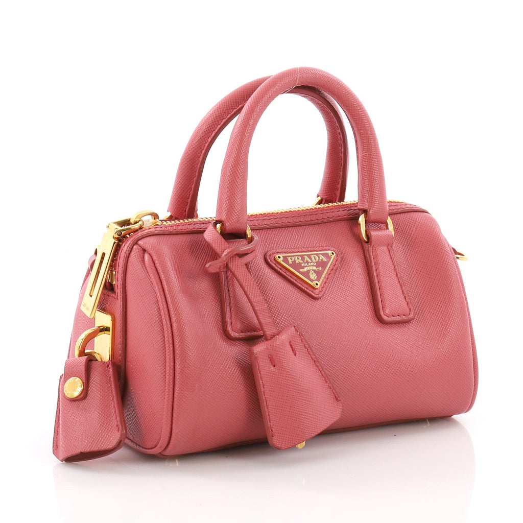 Lux Convertible Boston Bag Saffiano Leather Mini