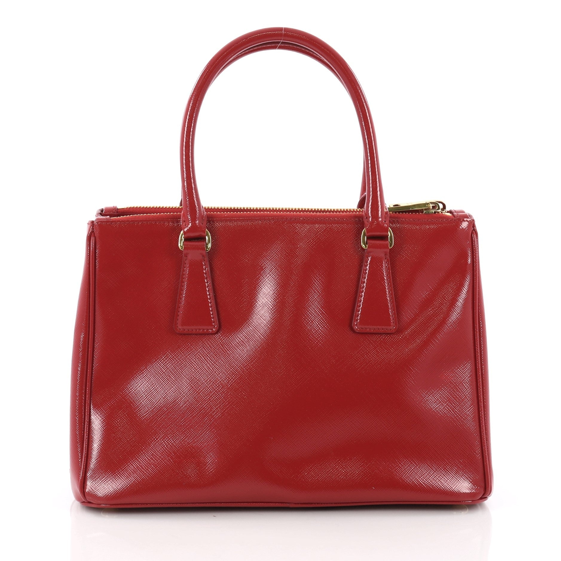 Double Zip Lux Tote Vernice Saffiano Leather Mini