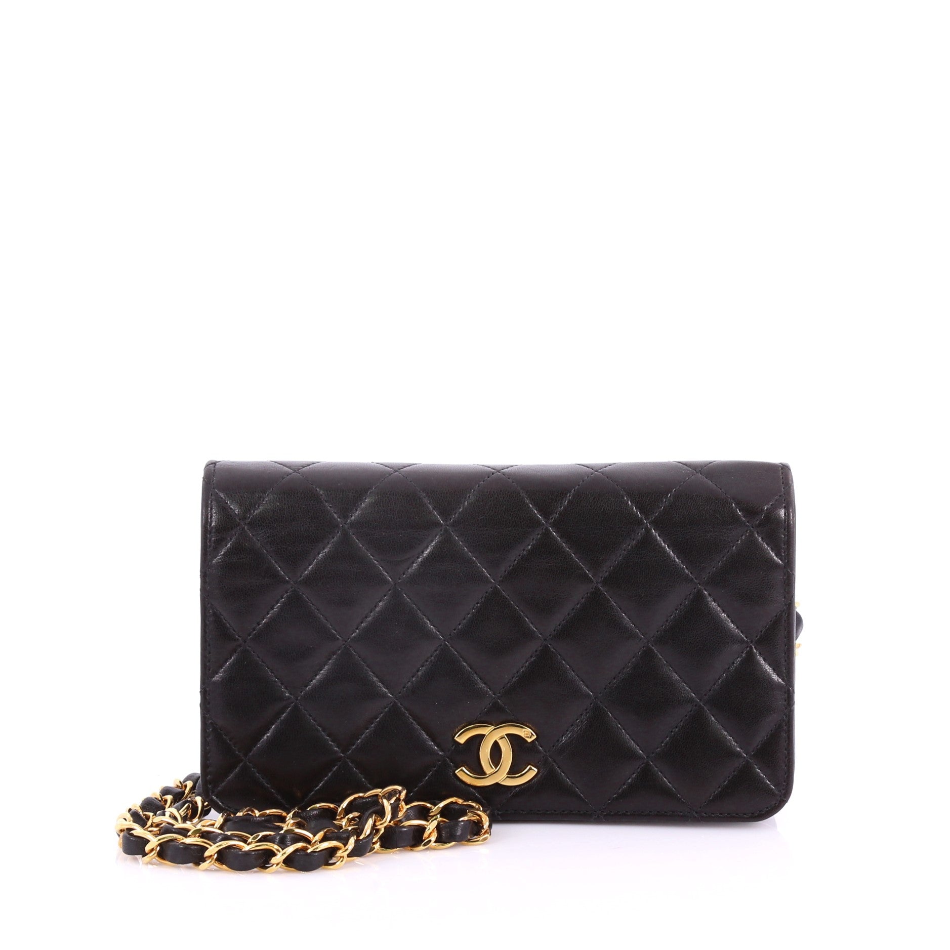 Vintage 3 Way Full Flap Bag Quilted Lambskin Mini