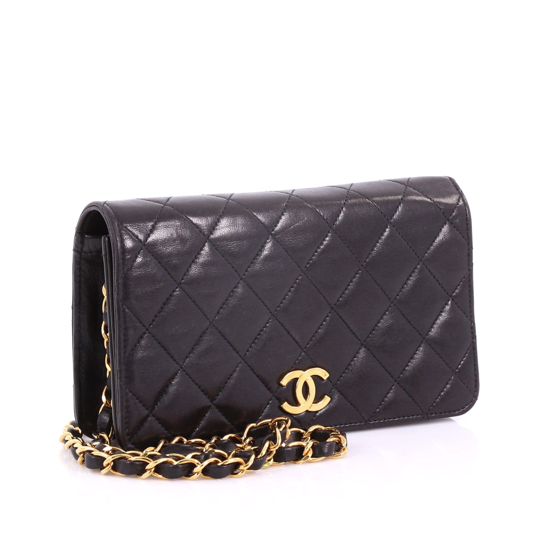 Vintage 3 Way Full Flap Bag Quilted Lambskin Mini