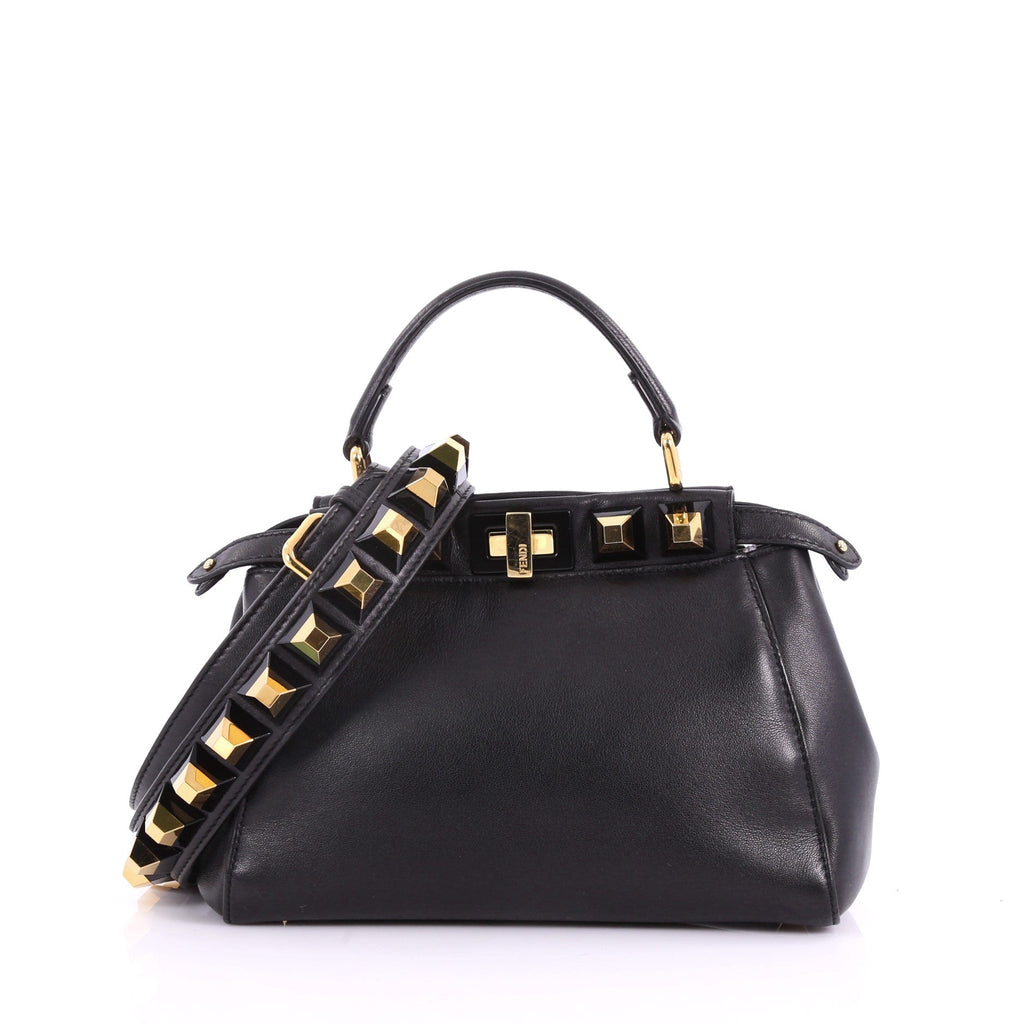 Peekaboo Handbag Leather with Studded Detail Mini
