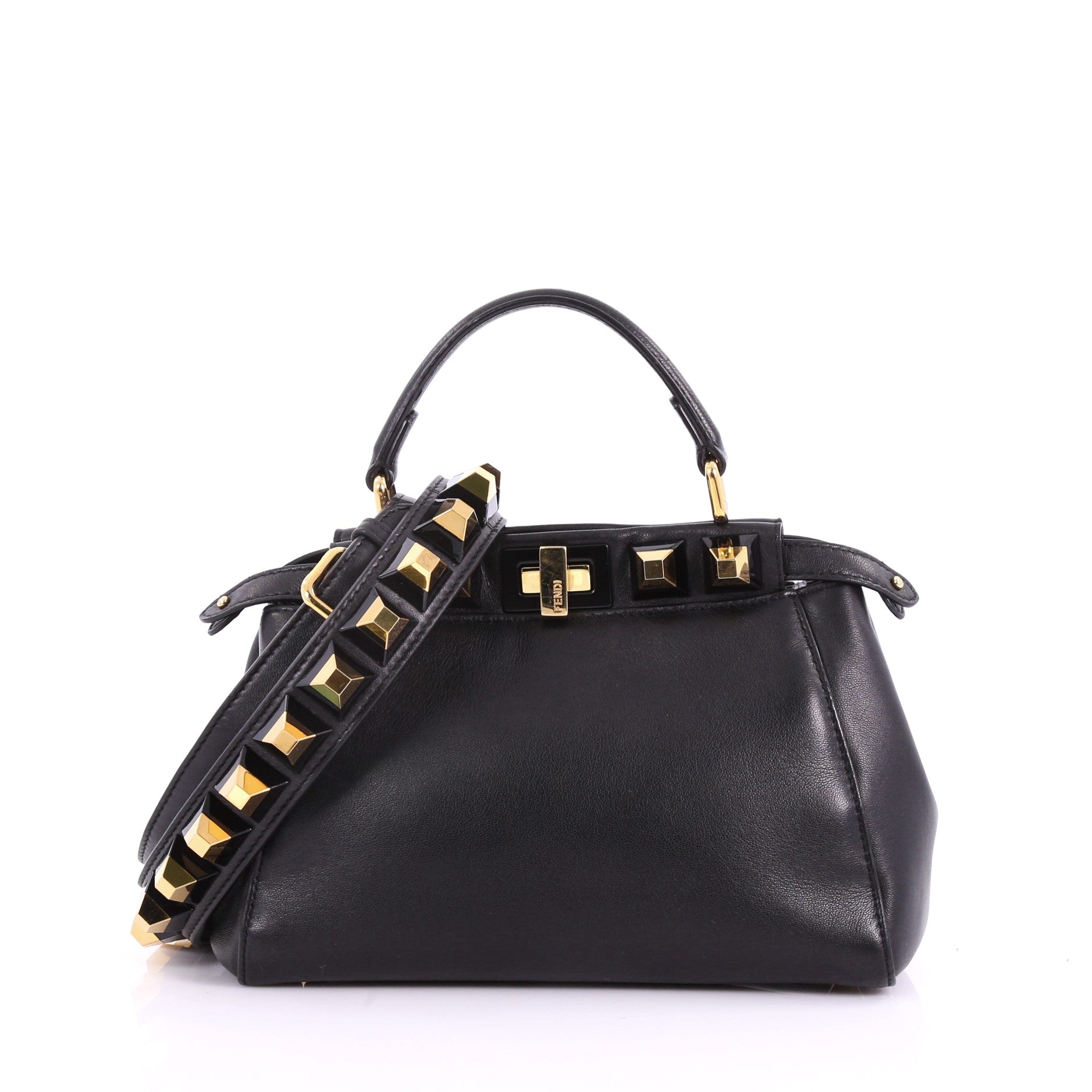 Peekaboo Handbag Leather with Studded Detail Mini