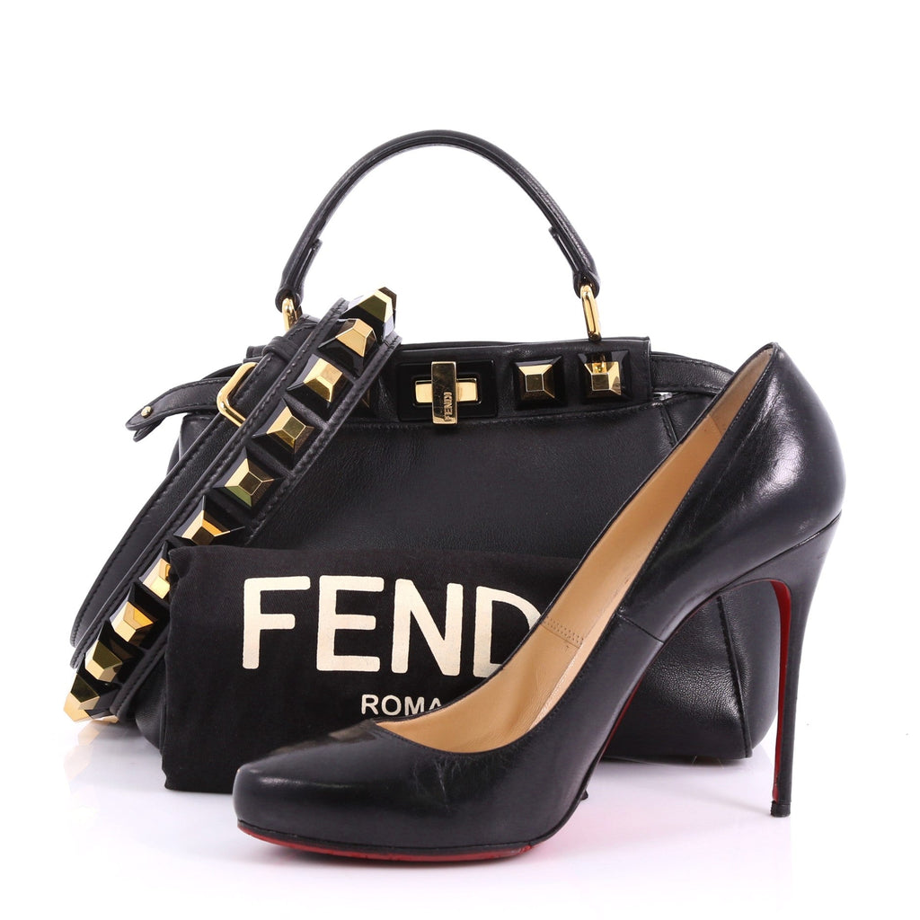 Peekaboo Handbag Leather with Studded Detail Mini