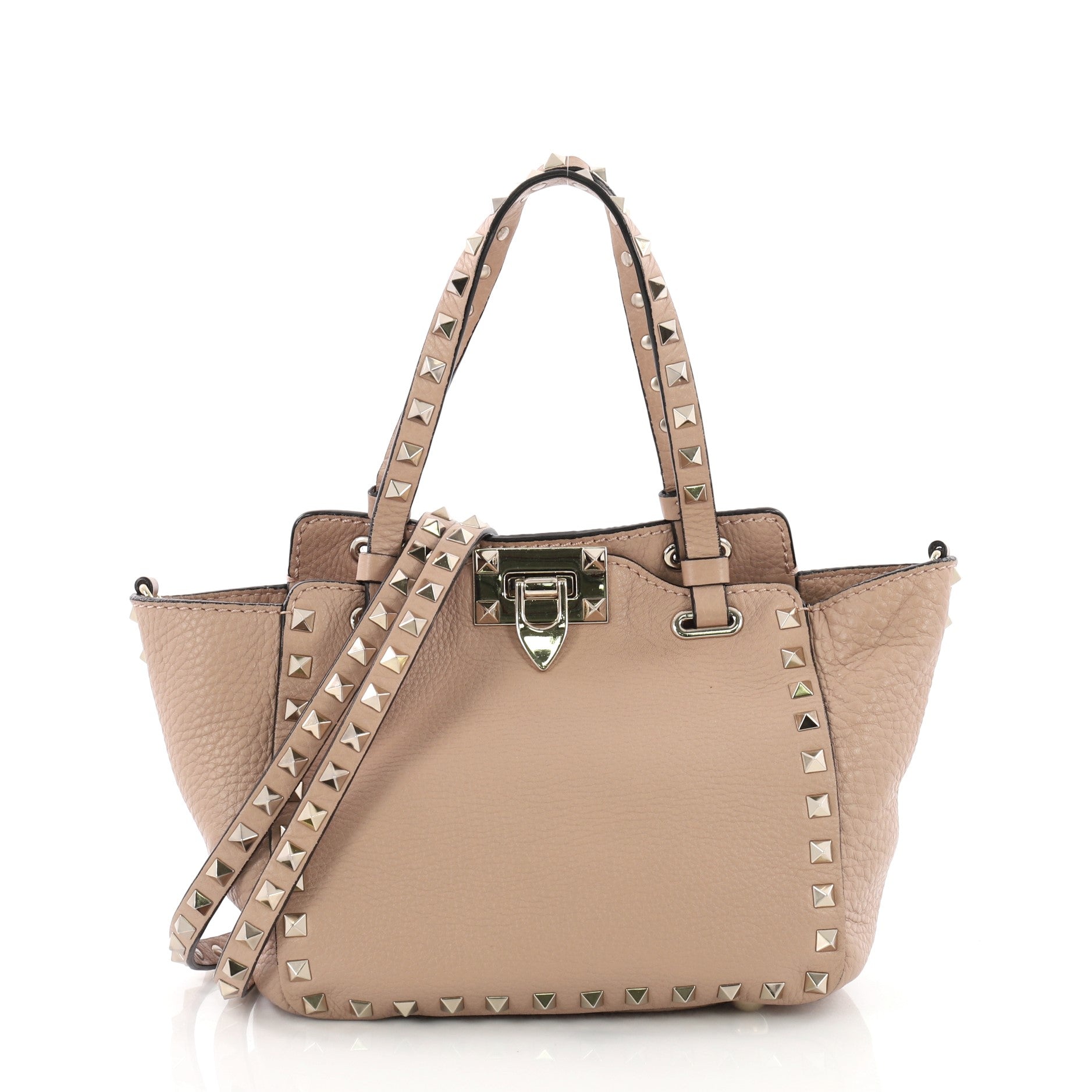 Rockstud Tote Pebbled Leather Mini