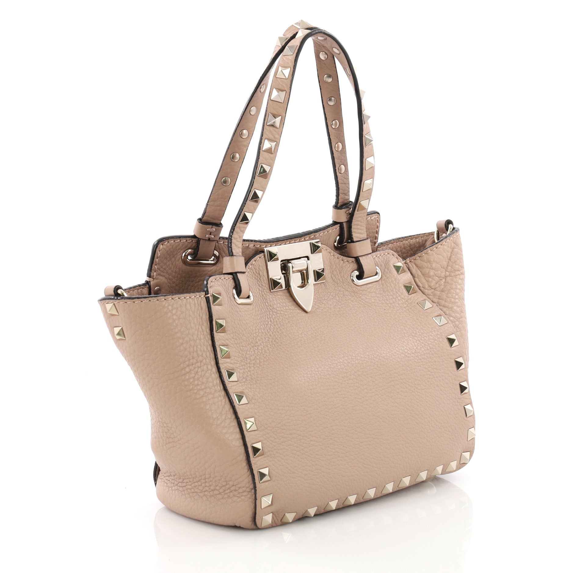 Rockstud Tote Pebbled Leather Mini