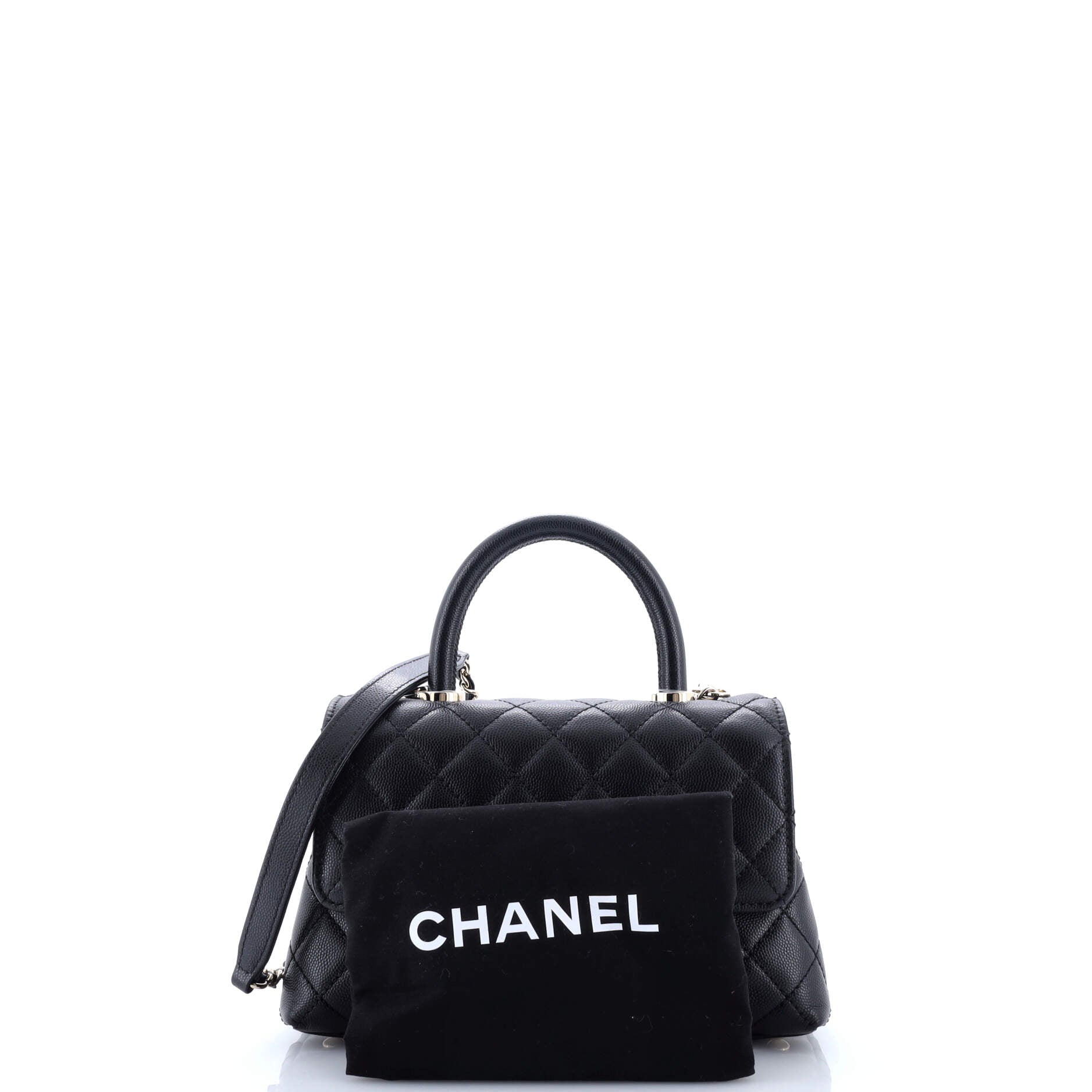 Coco Top Handle Bag Quilted Caviar Mini