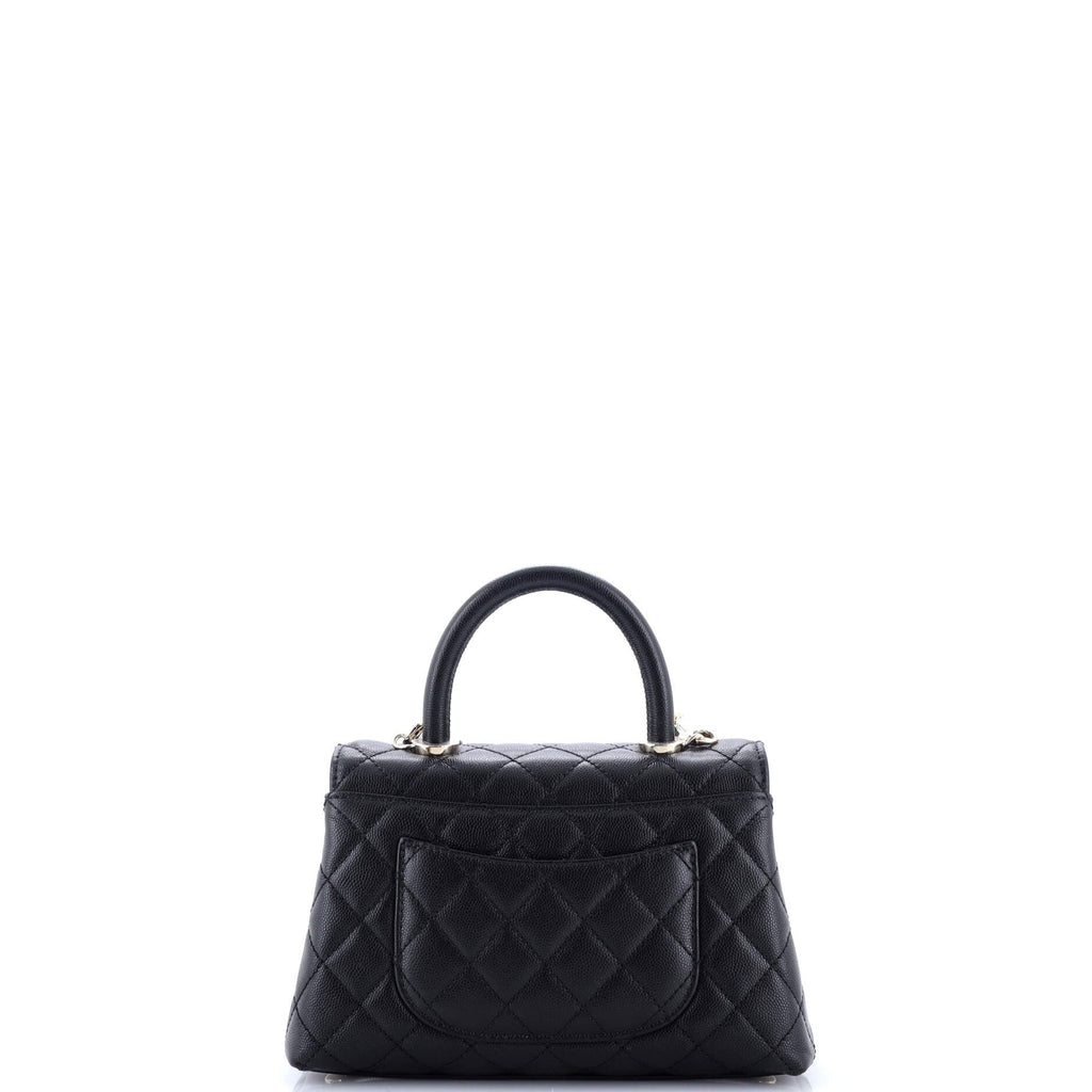 Coco Top Handle Bag Quilted Caviar Mini