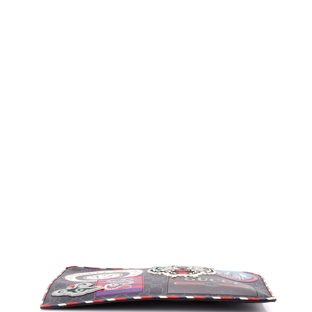 Night Courrier Pouch GG Coated Canvas with Applique