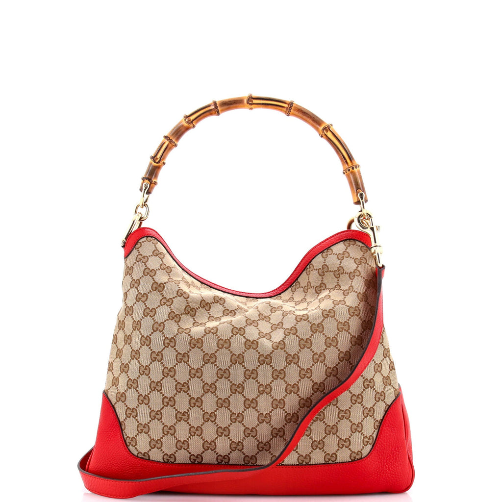 Diana Bamboo Shoulder Bag GG Canvas Medium