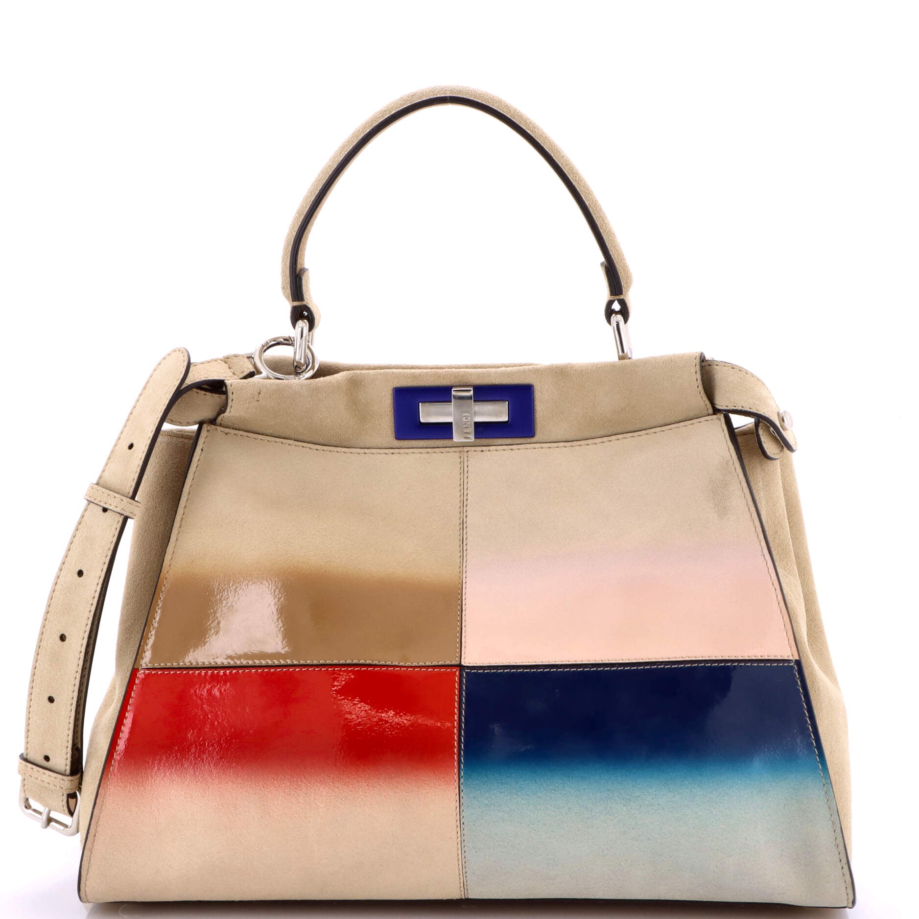 Color Block Peekaboo Bag Patent and Suede Regular