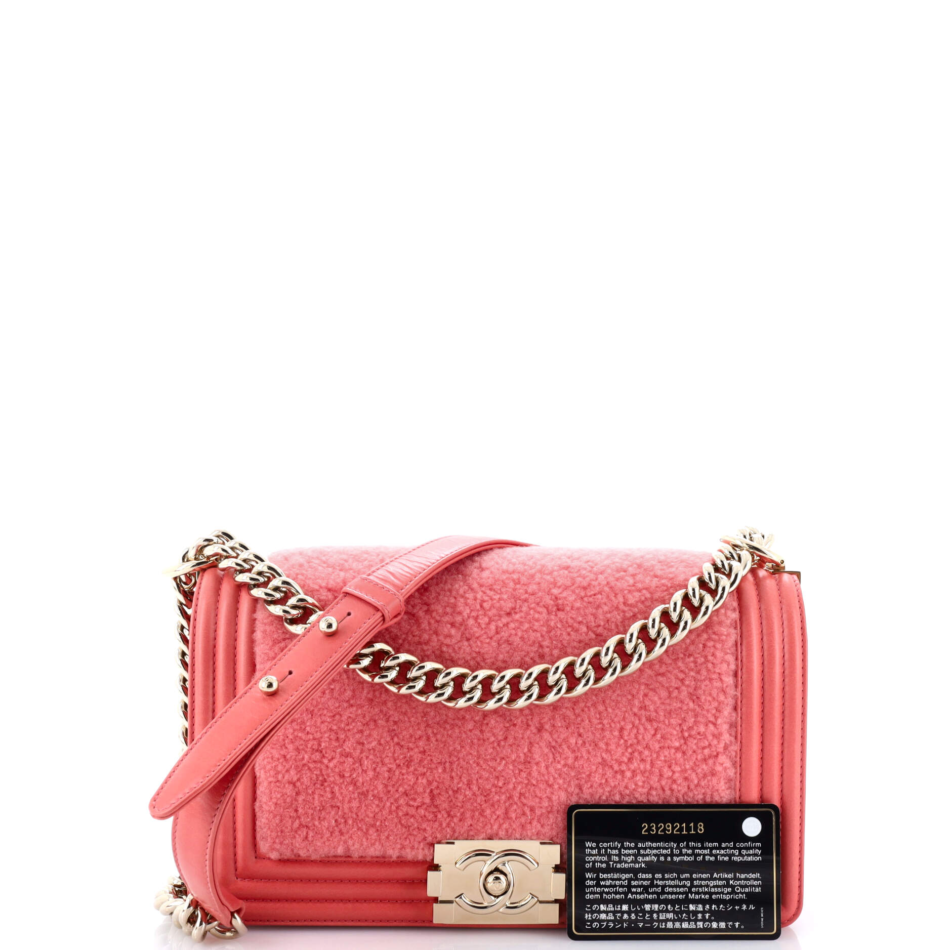 Boy Flap Bag Shearling with Leather Old Medium