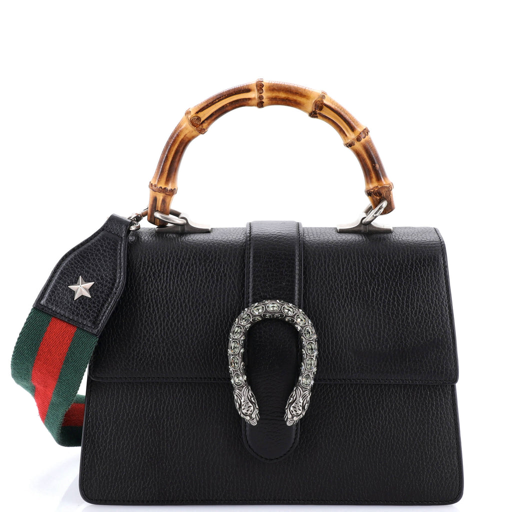 Dionysus Bamboo Top Handle Bag Leather Medium