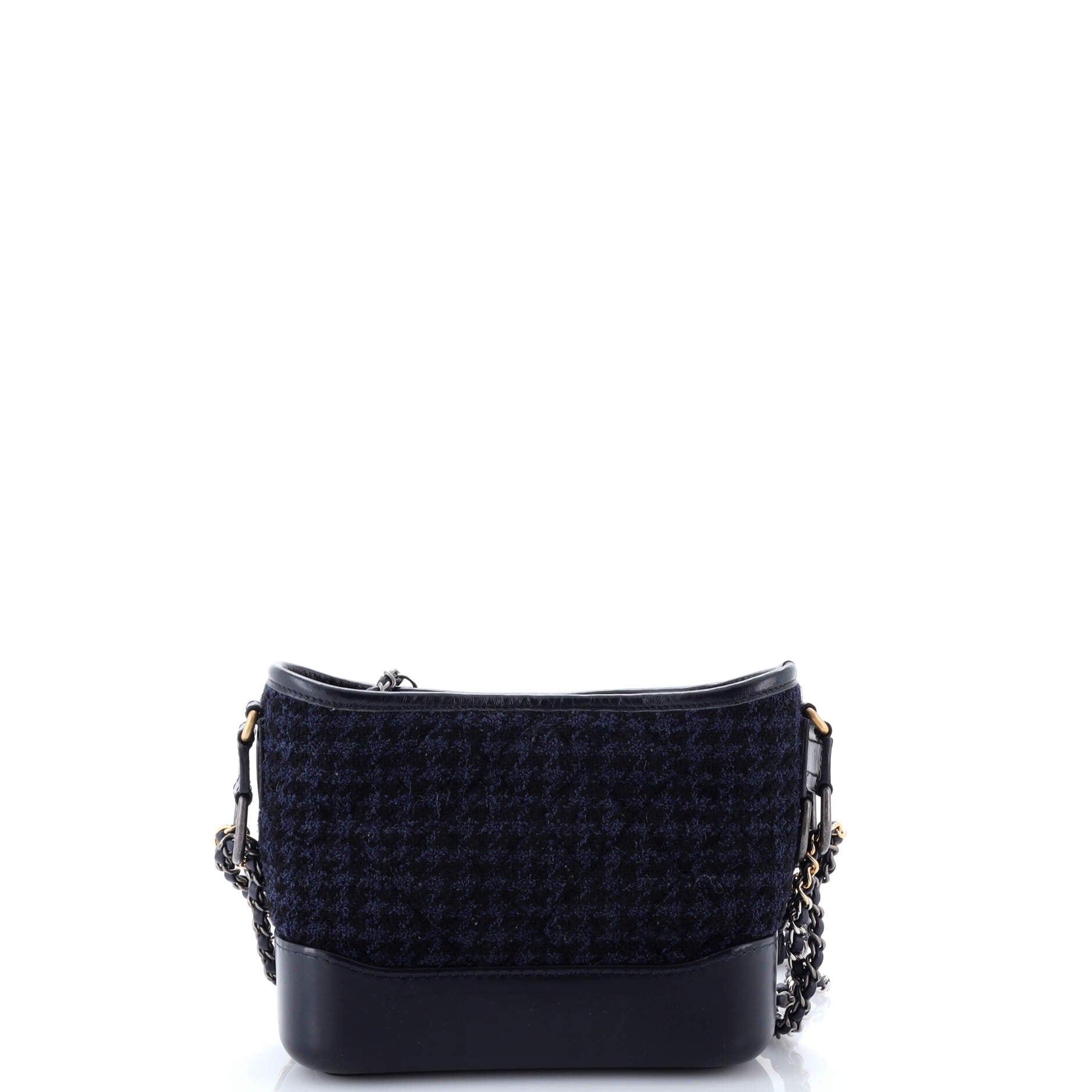 Gabrielle Logo Hobo Tweed and Calfskin Small