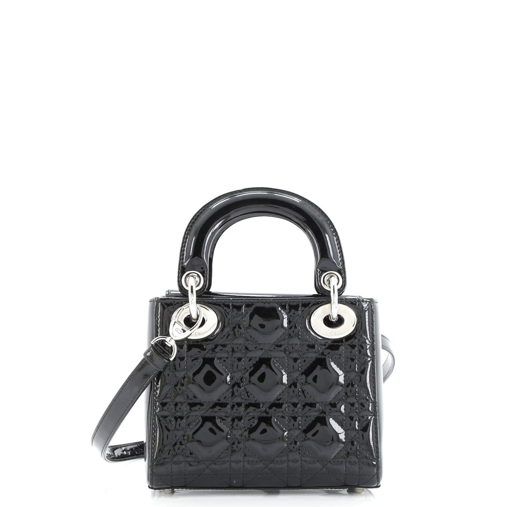 Lady Dior Bag Cannage Quilt Patent Mini