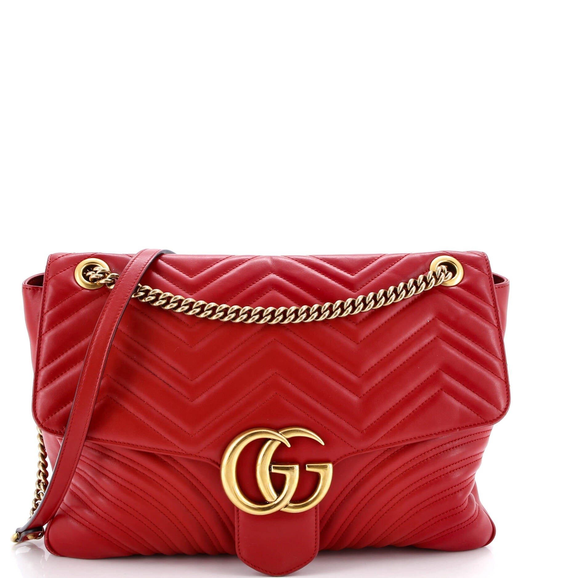 GG Marmont Flap Bag Matelasse Leather Large
