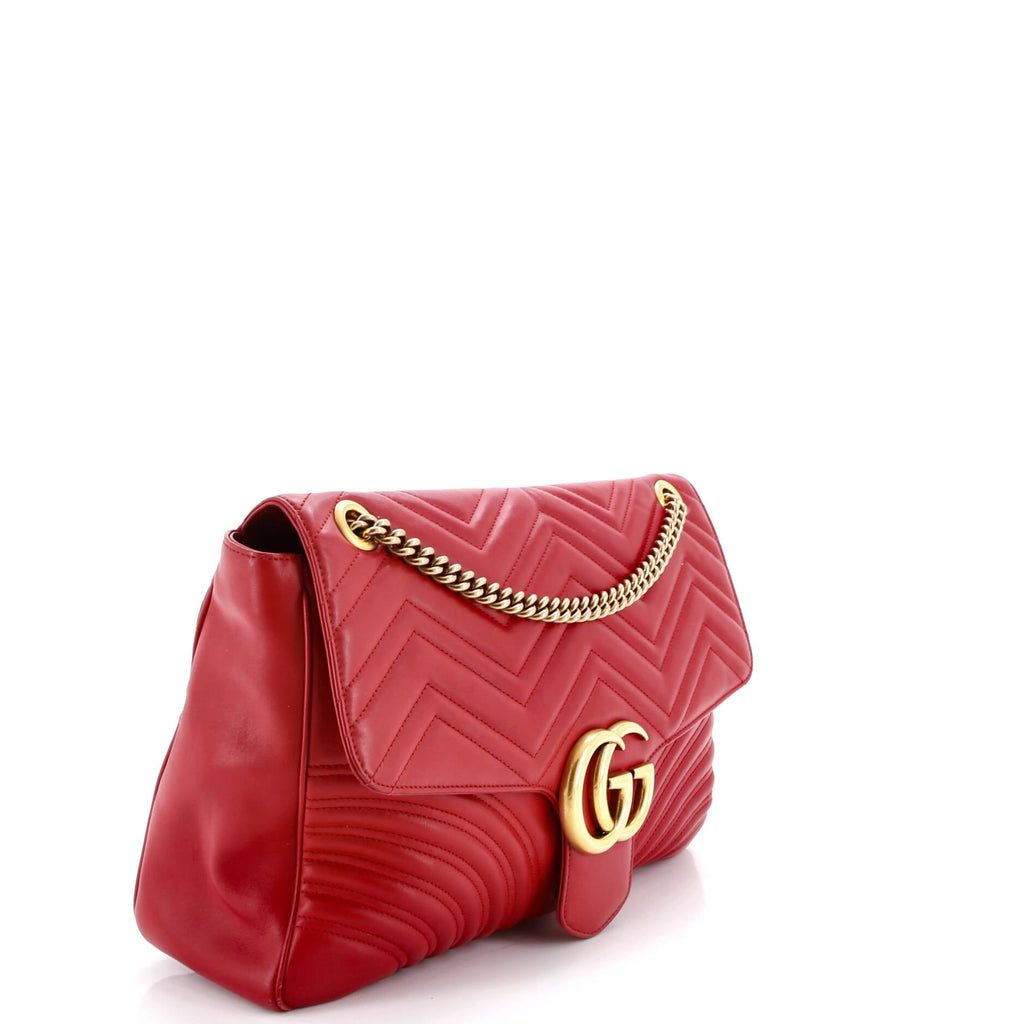 GG Marmont Flap Bag Matelasse Leather Large