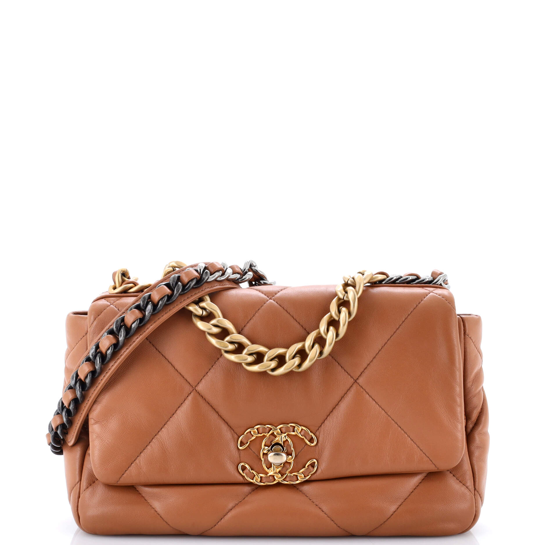 19 Flap Bag Quilted Leather Medium