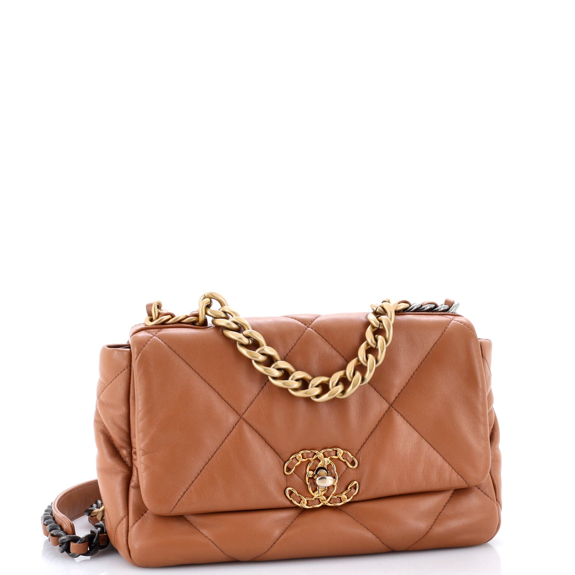19 Flap Bag Quilted Leather Medium