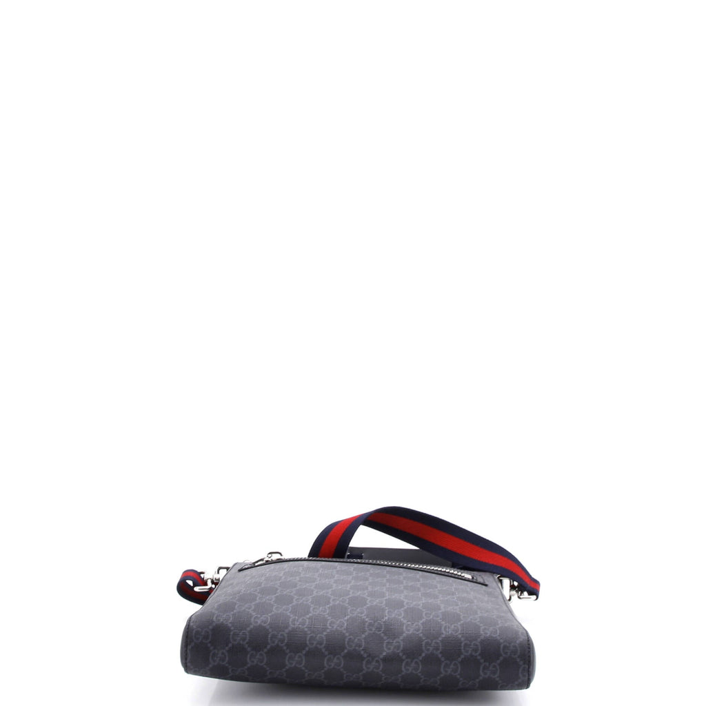 Web Strap Front Zip Messenger Bag GG Coated Canvas Medium