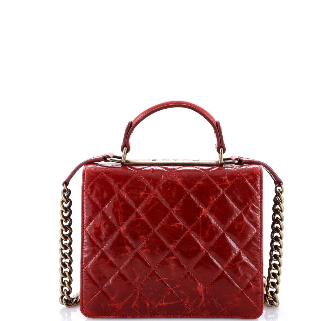 Rita Top Handle Flap Bag Quilted Aged Calfskin Large