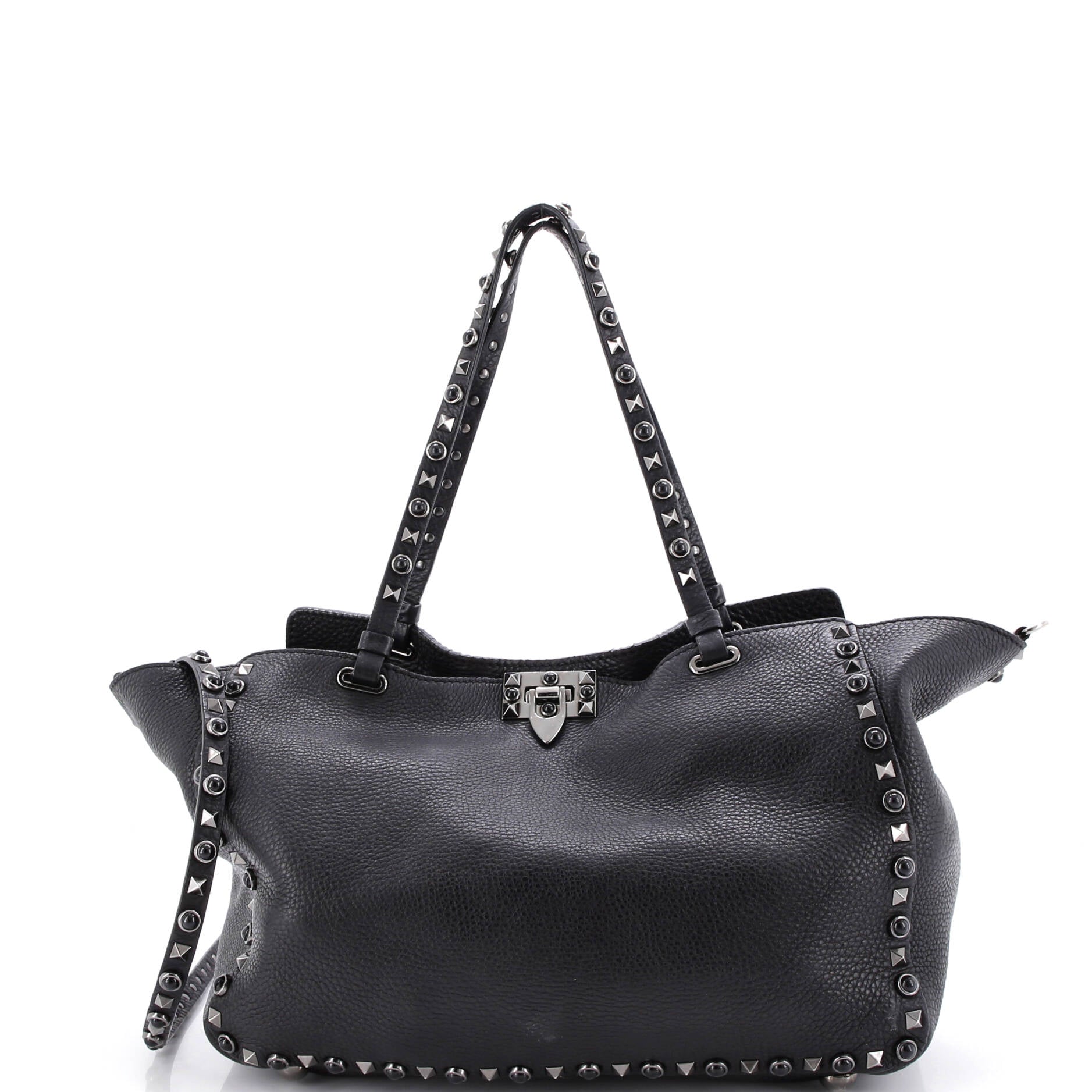 Rolling Rockstud Tote Leather with Cabochons Medium