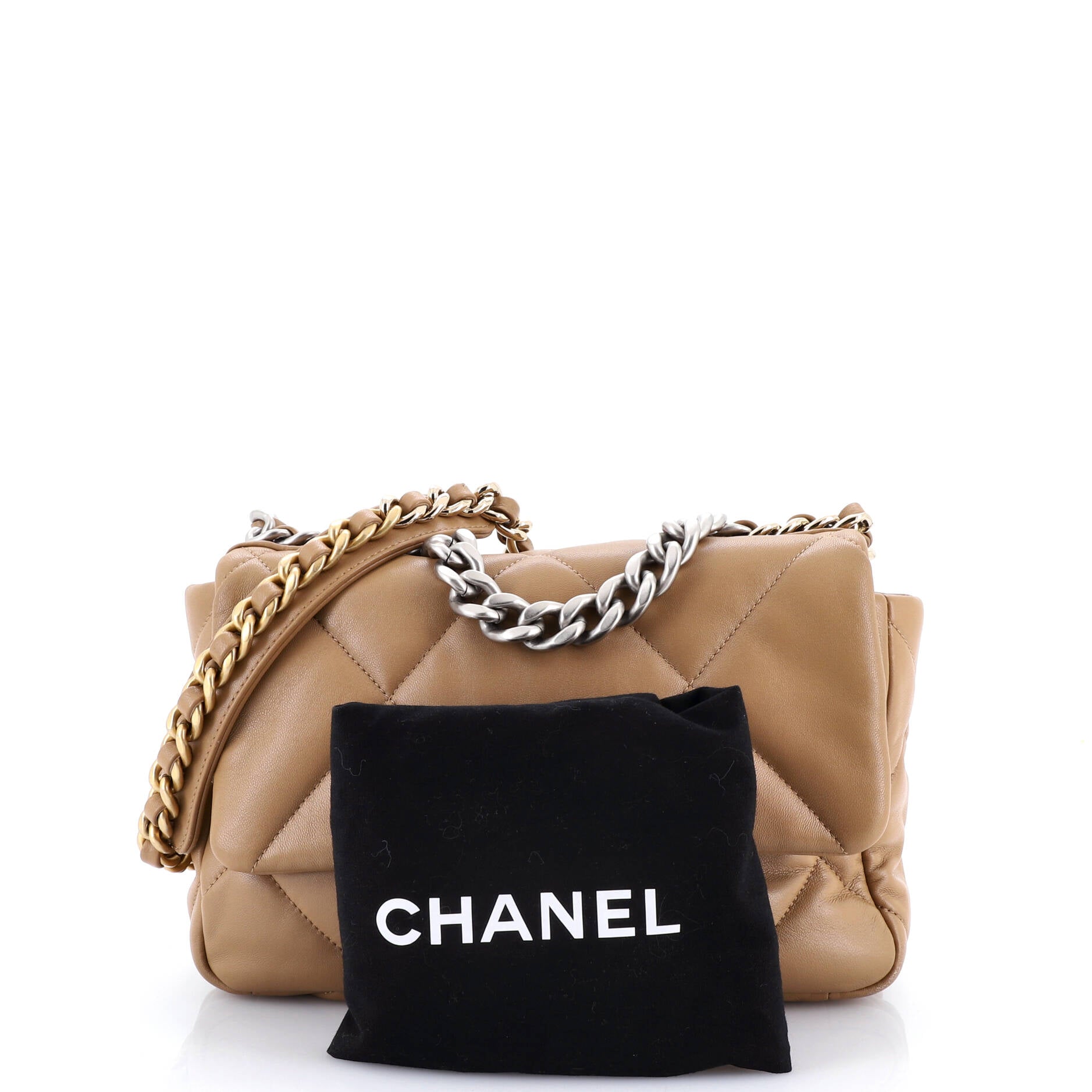 19 Flap Bag Quilted Leather Medium