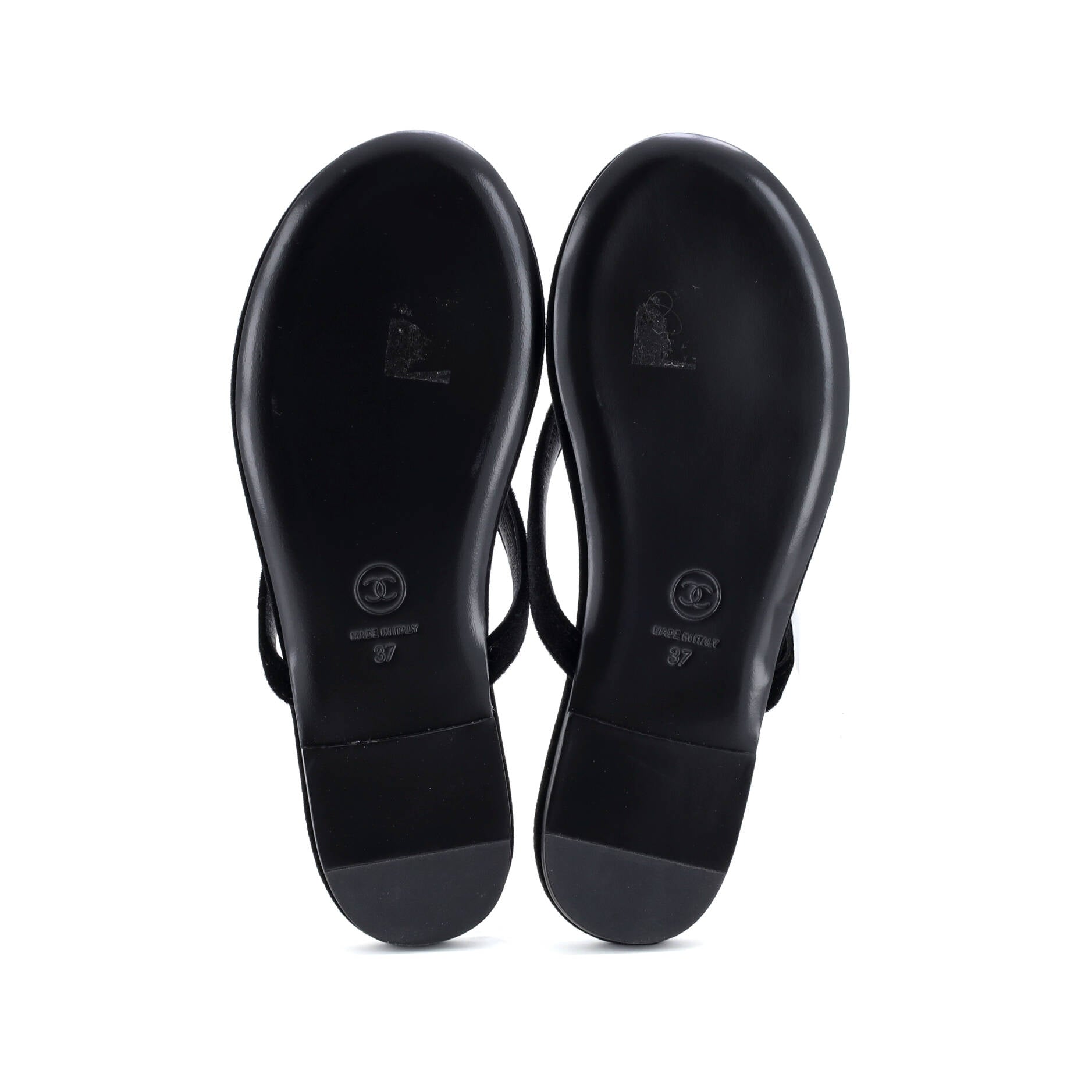 Women's CC Thong Sandals Velvet with Crystals