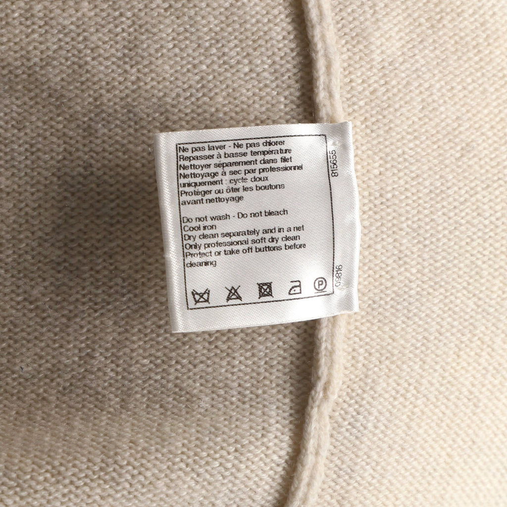 Women's Cropped Sleeve V-Neck Cardigan Cashmere