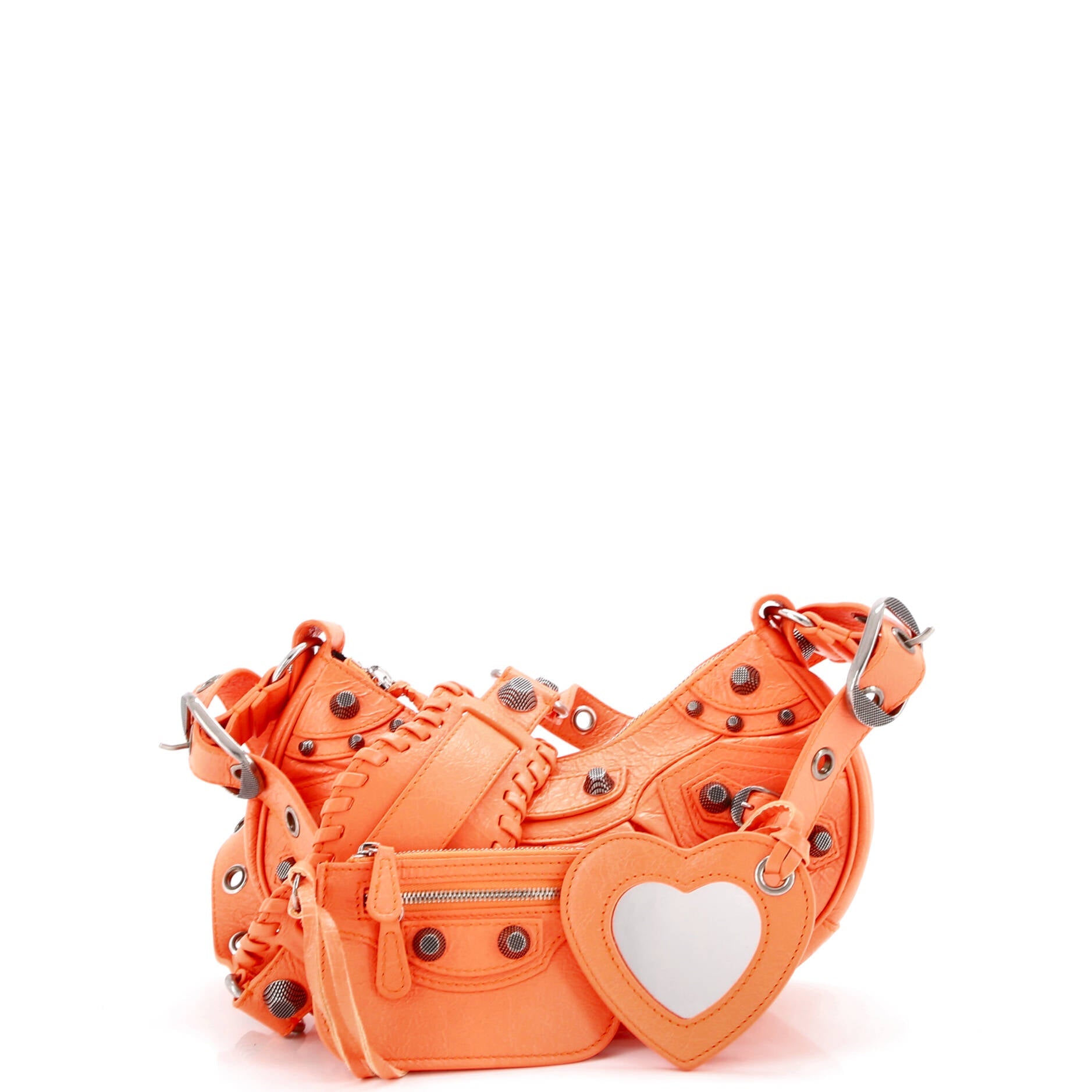 Le Cagole Giant Studs Shoulder Bag Leather XS