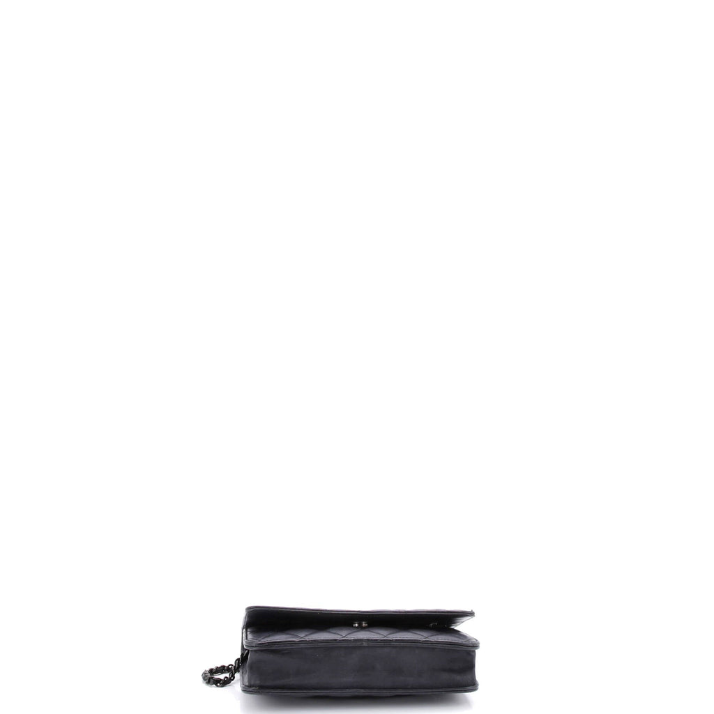 So Black Wallet on Chain Quilted Lambskin