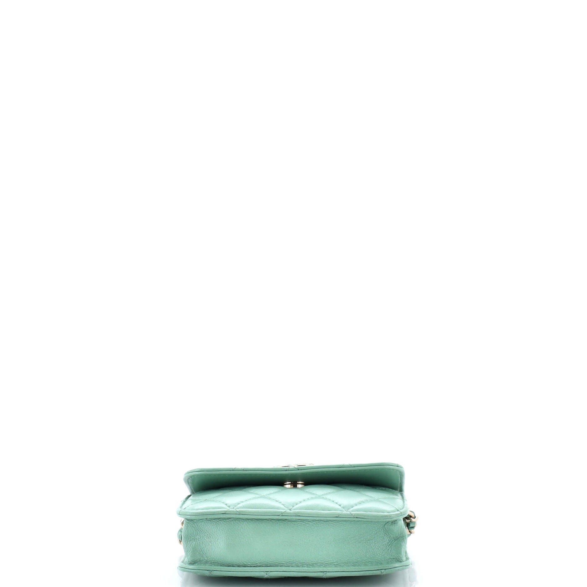 Candy Heart Clutch with Chain Quilted Lambskin