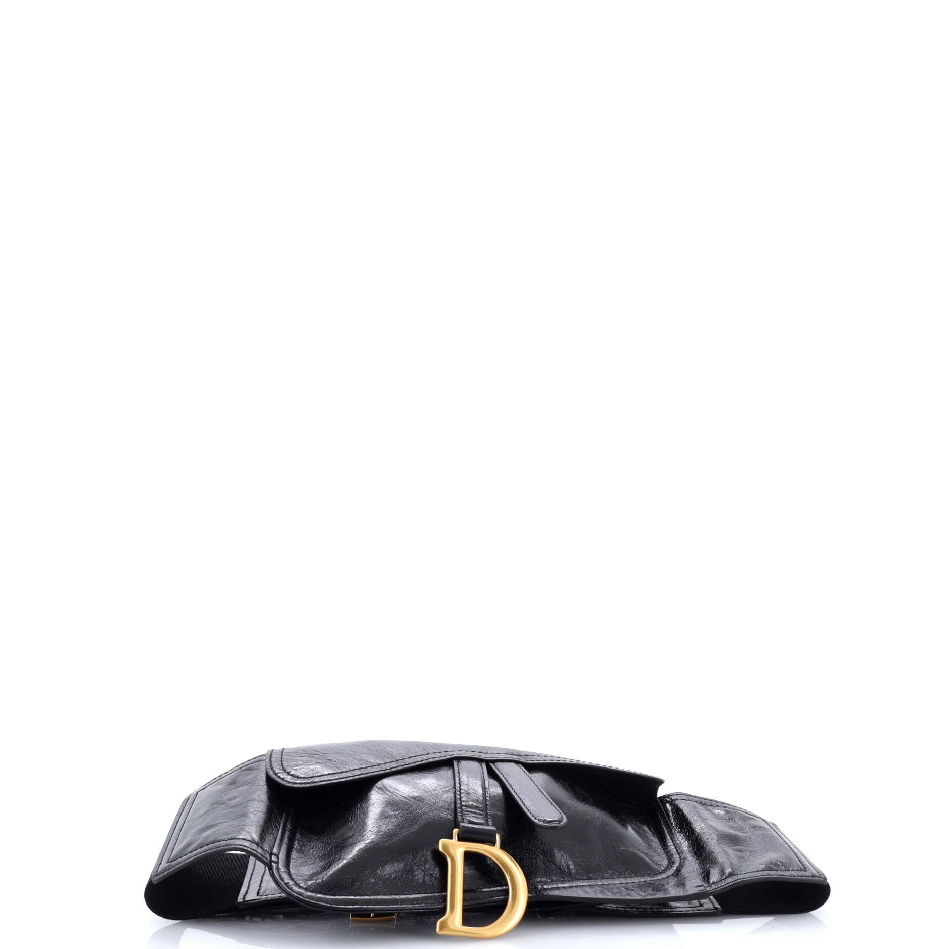 Saddle Double Buckle Belt Bag Leather