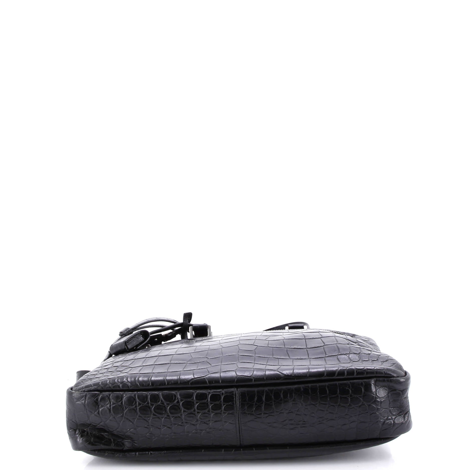 Bold Briefcase Crocodile Embossed Leather