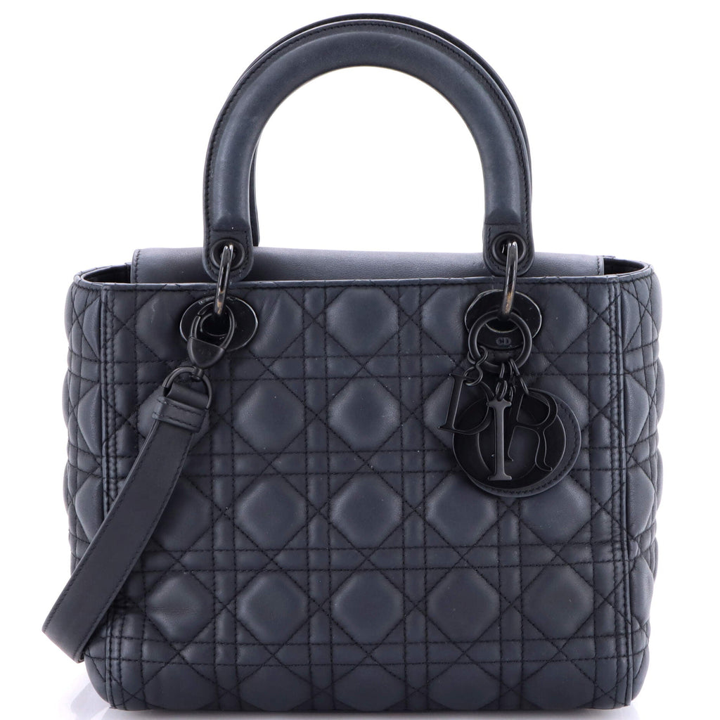 Ultra Matte Lady Dior Bag Cannage Quilt Calfskin Medium