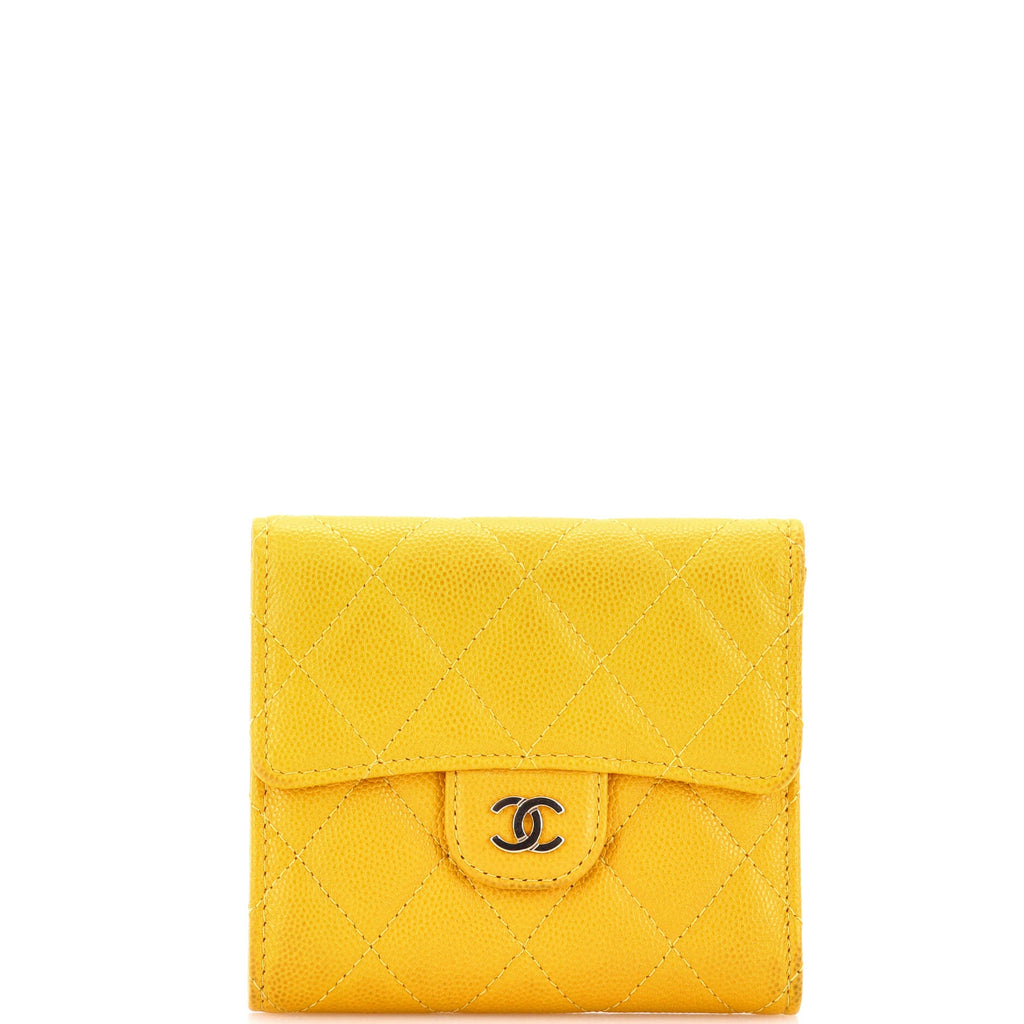 CC Compact Classic Flap Wallet Quilted Caviar